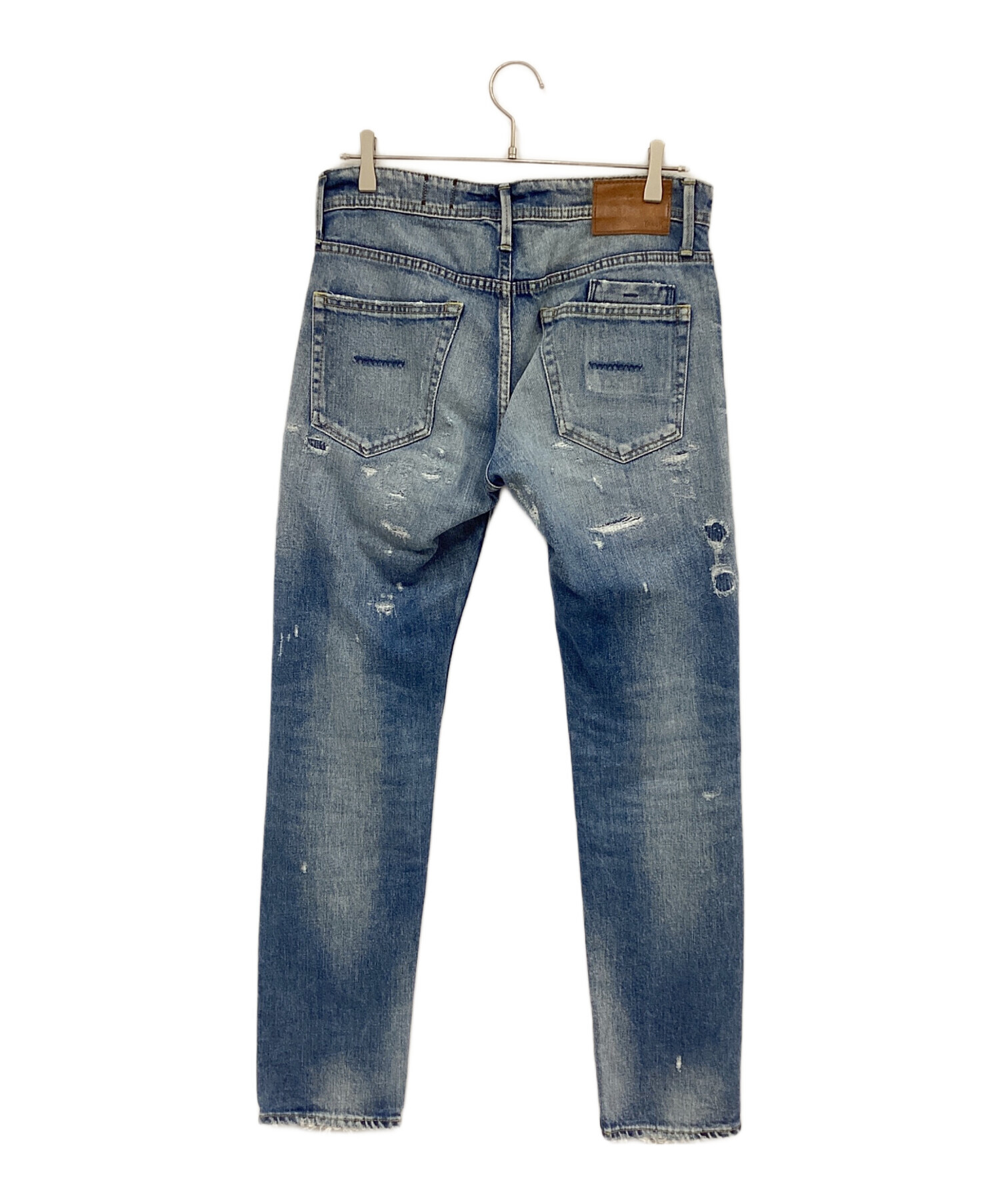 中古・古着通販】YANUK (ヤヌーク) ダメージ加工デニムパンツ ブルー 