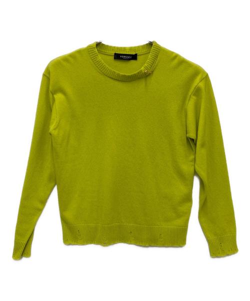 ヴェルサーチ スポーツ メデューサ 長袖 ニット Tシャツ Versace】メドゥーサ刺繍 スウェットシャツ ブラック 長袖 (VERSACE