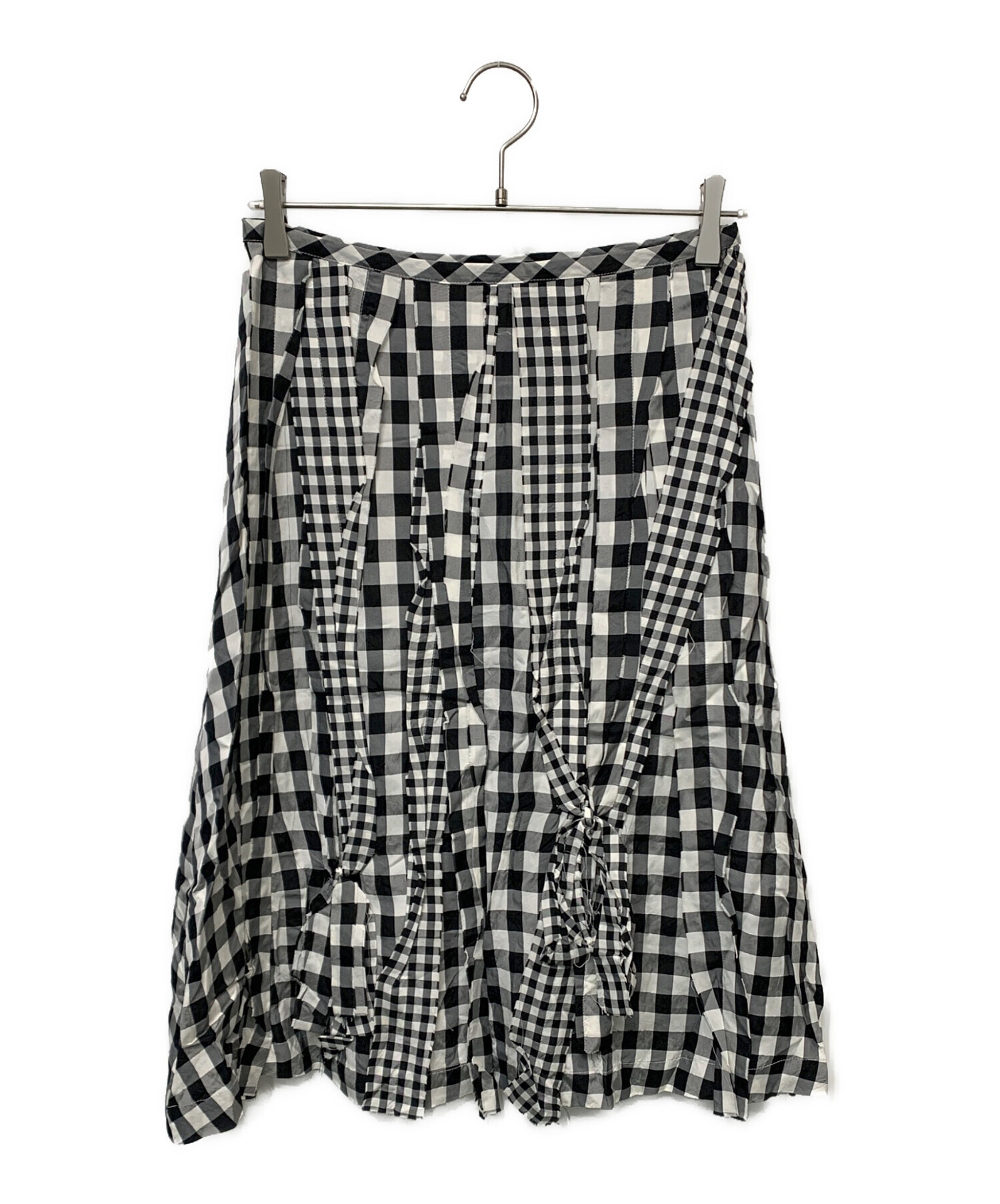 トリココムデギャルソン ロングフレアスカート モヘア チェック 中古・古着通販】tricot COMME des GARCONS (トリココムデギャルソン