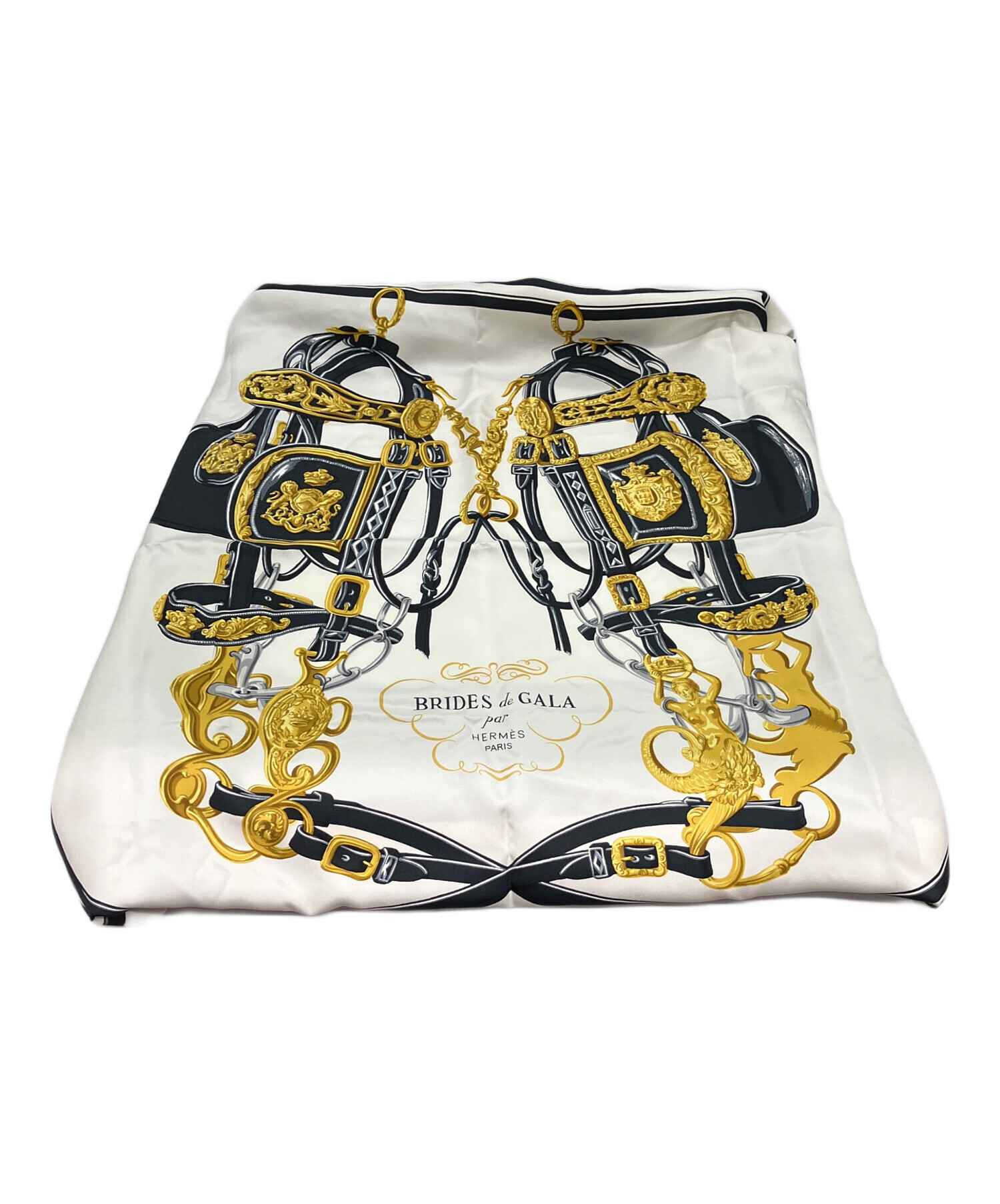 中古・古着通販】HERMES (エルメス) カレ90 BRIDES de GALA ブラック