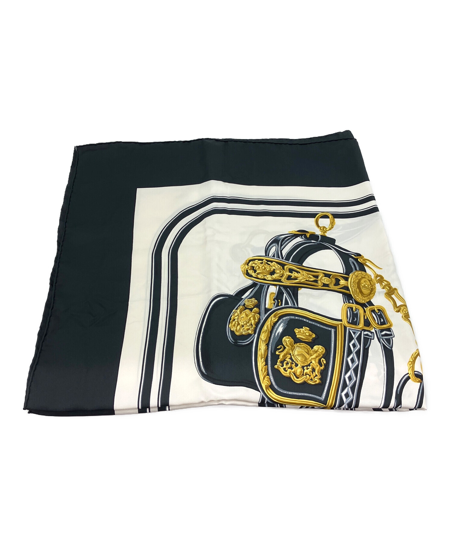 中古・古着通販】HERMES (エルメス) カレ90 BRIDES de GALA ブラック