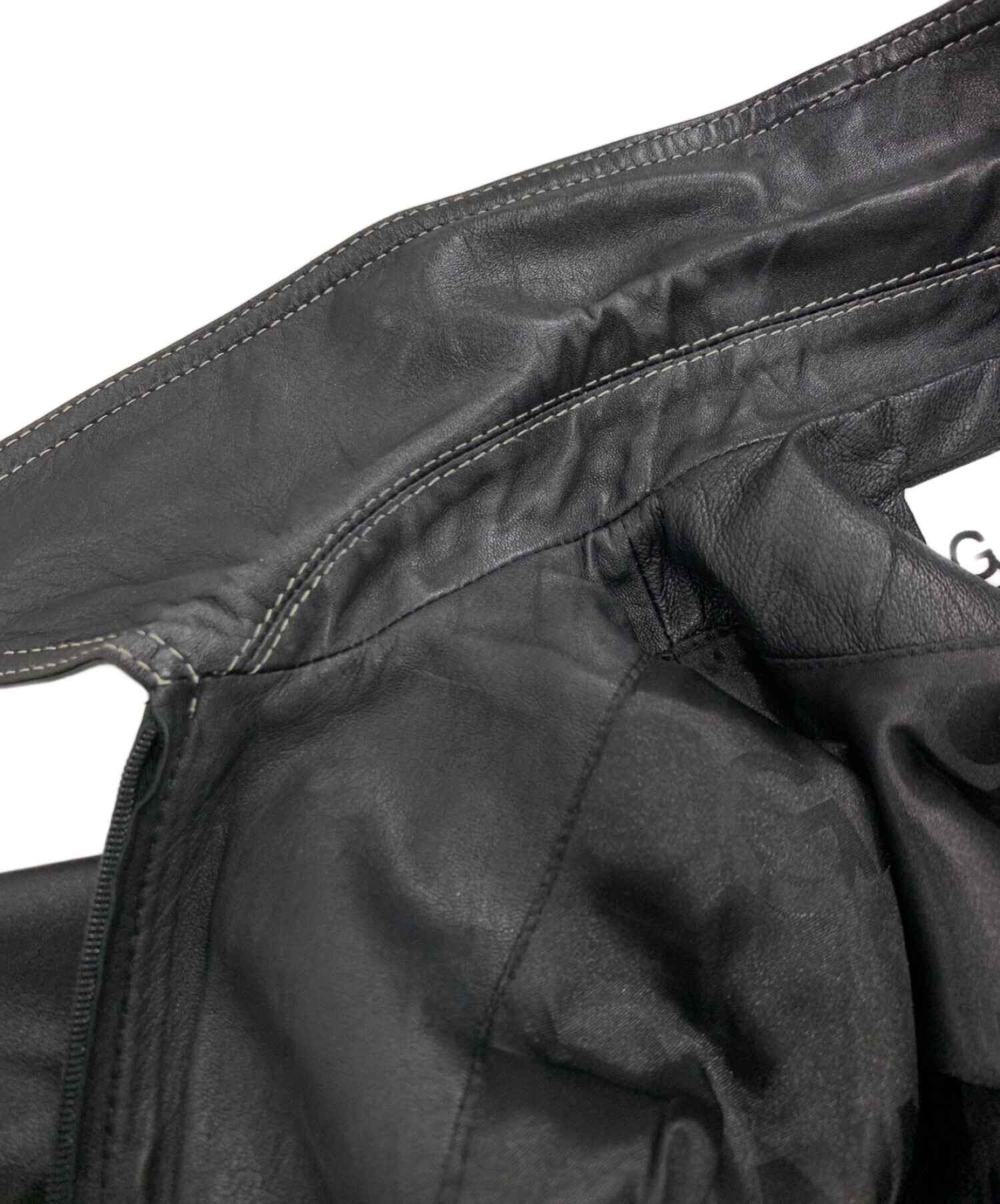 中古・古着通販】Ganni (ガニー) レザーミニワンピース ブラック