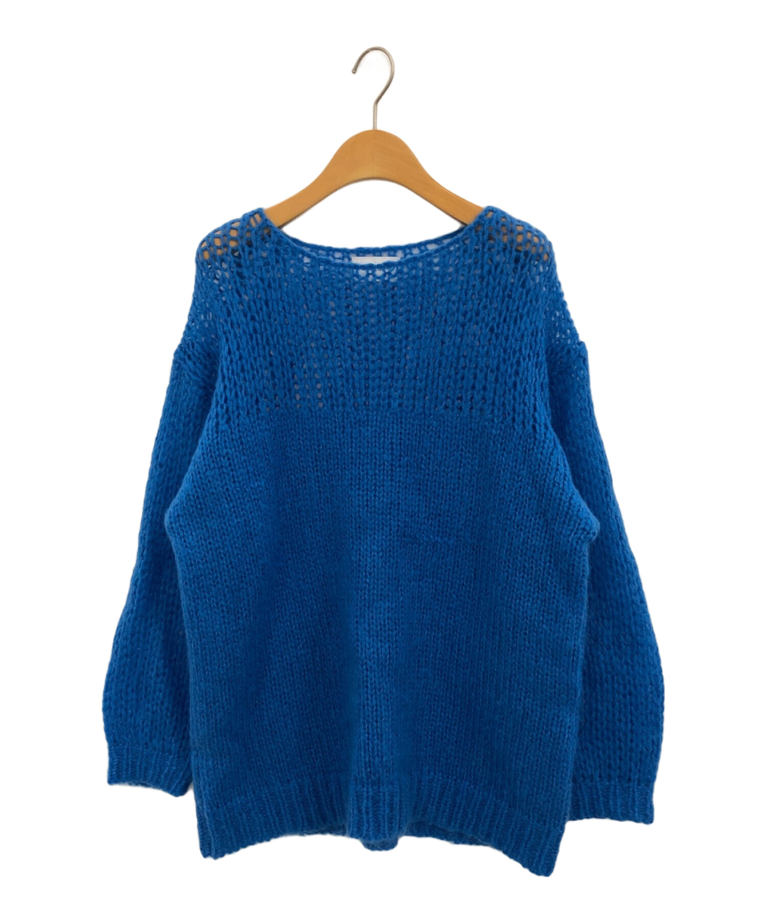 【R】clane HALF SHEER LOOSE MOHAIR クラネ CLANE HALF SHEER LOOSE MOHAIR KNIT TOPS （BLUE