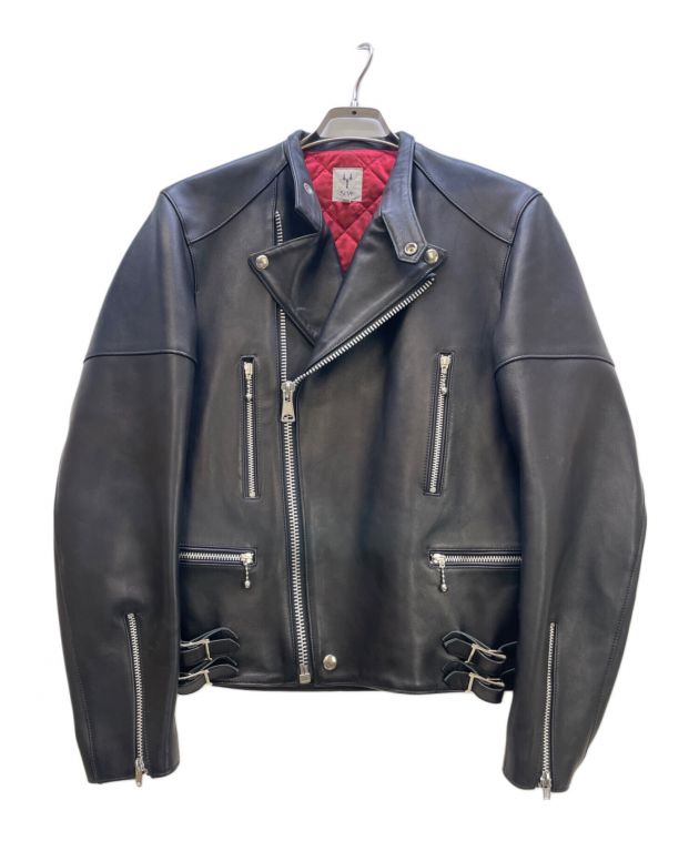 【値下げ】SCYE ライダースジャケット シングル size38 中古・古着通販】SCYE (サイ) セミダブル ライダースジャケット