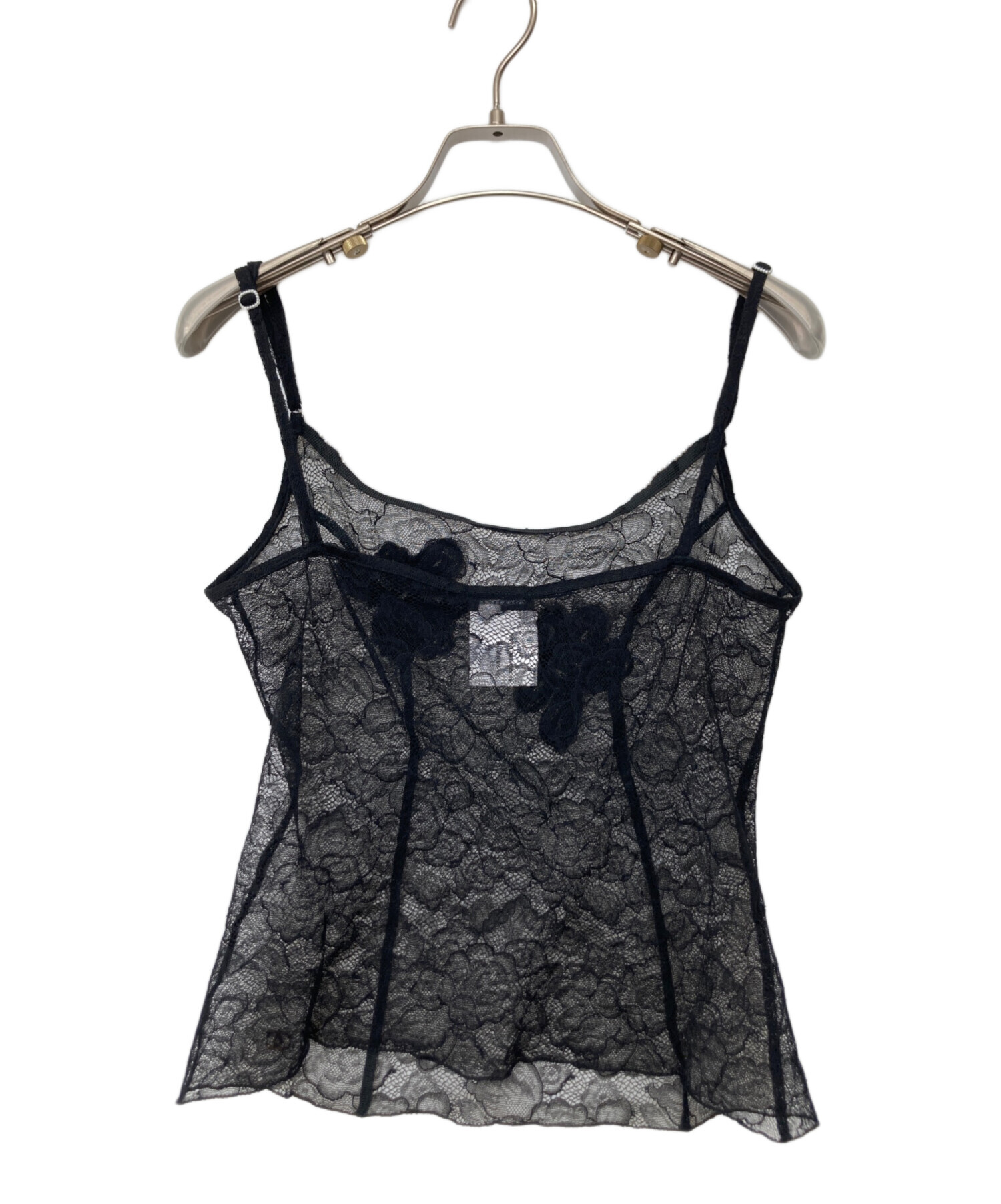 中古・古着通販】CHANEL (シャネル) レースキャミソール ブラック
