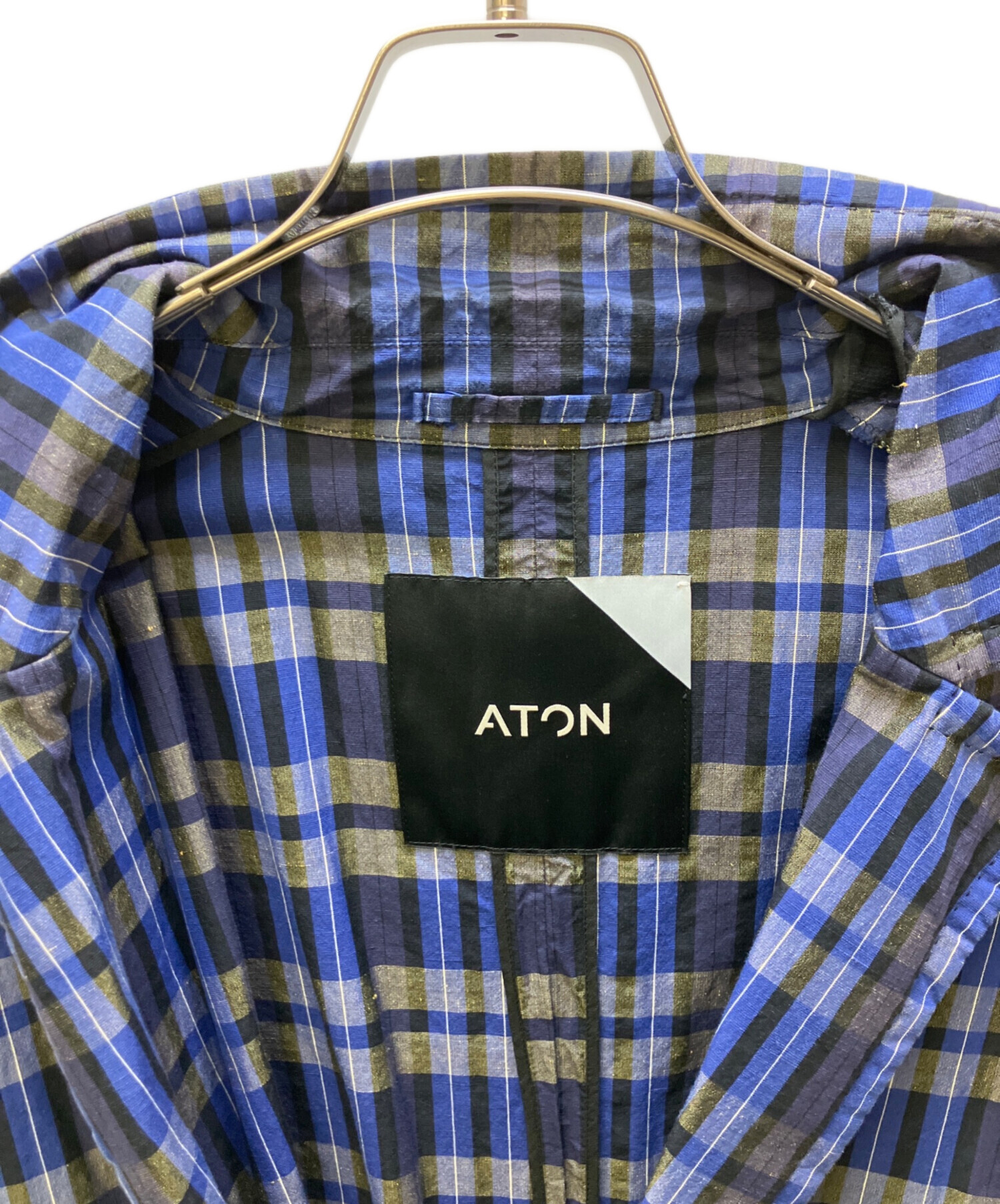 ATON　エイトン　ウールコート　グレンチェック　02 ATON エイトン ウールコート グレンチェック 02 Aton エイトン 買取