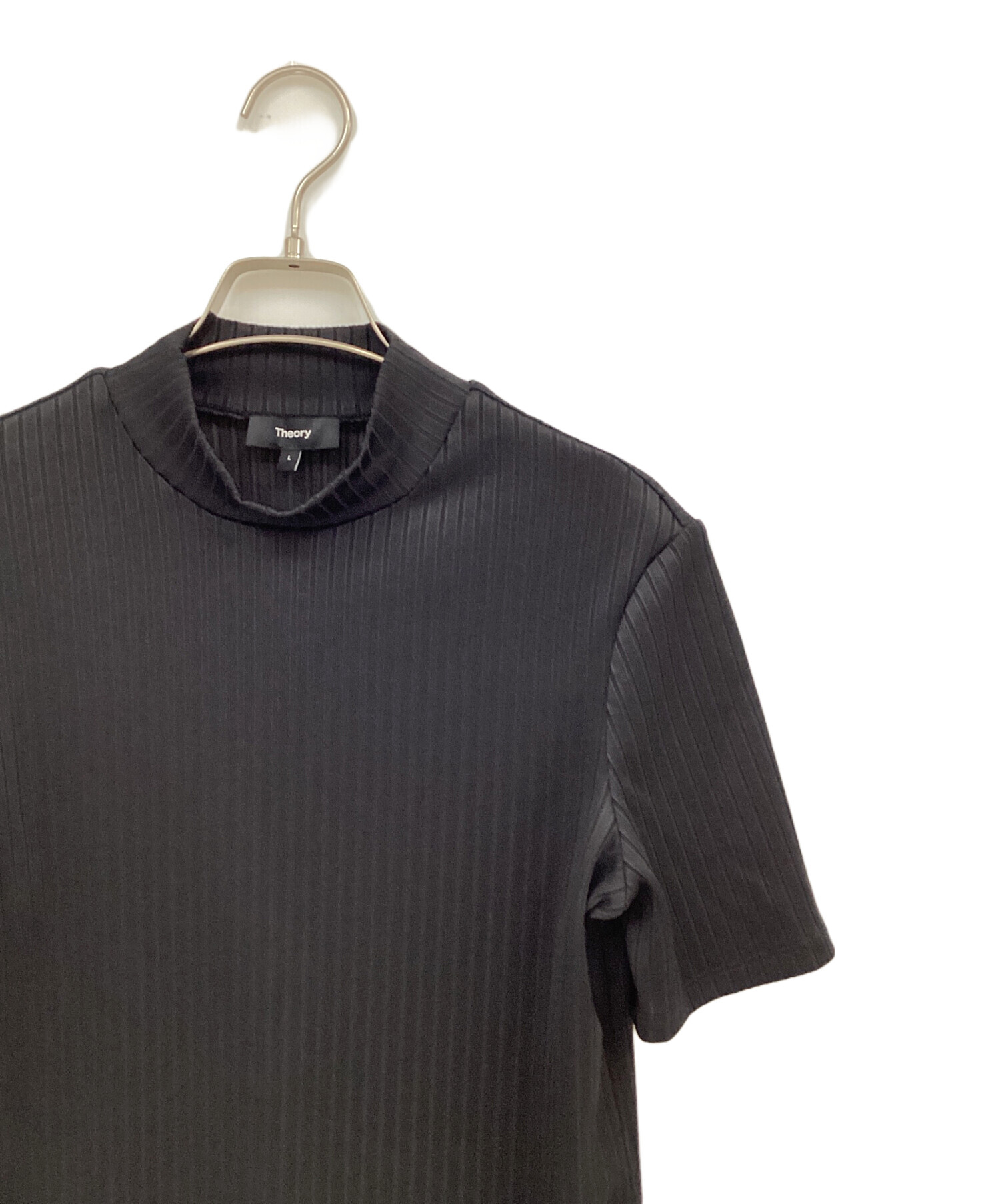 セオリー Shine Rib SS Rib Mocknk カットソー M レディース ブラック【中古】【新入荷】 ☆ Theory - セオリー Shine Rib SS Rib Mocknk カットソー M レディース