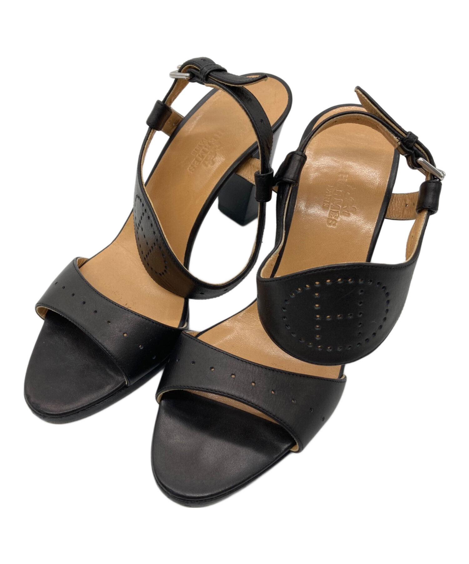 HERMES ブラック ストラップサンダル36