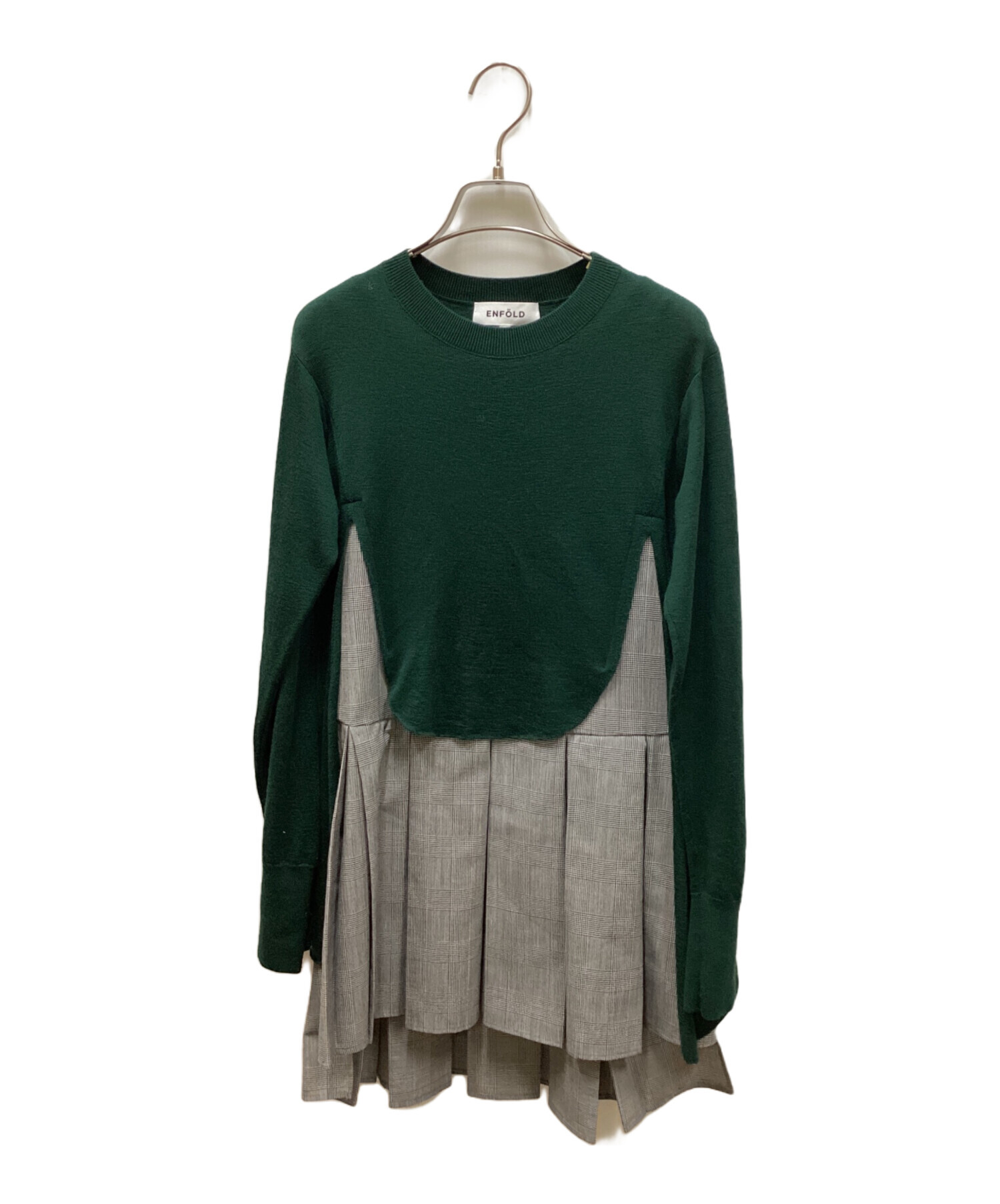 中古・古着通販】ENFOLD (エンフォルド) ドッキングニット グリーン
