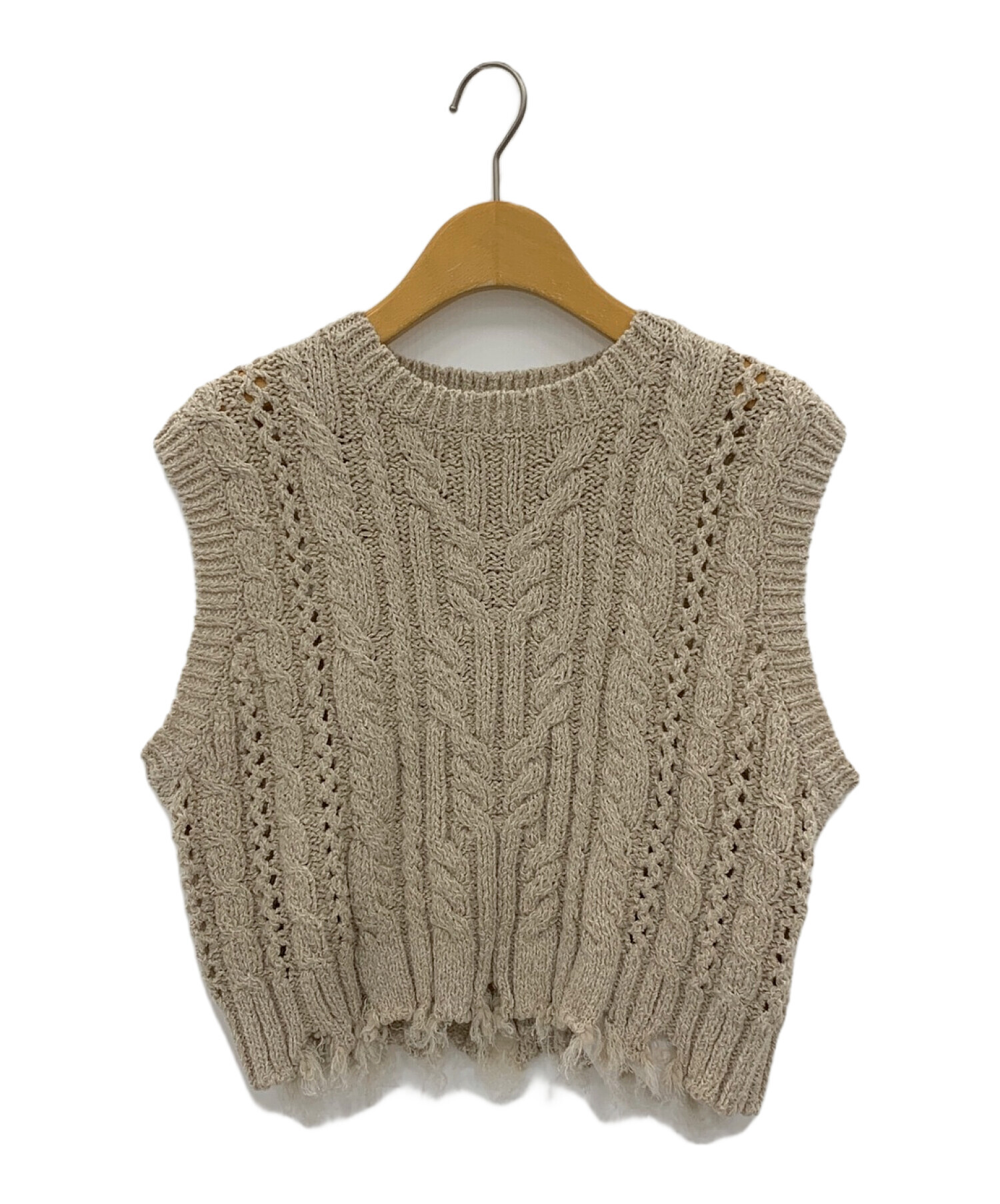 ADAWAS ベージュ麻ベスト 中古・古着通販】ADAWAS (アダワス) HEMP FRIZE VEST ベージュ サイズ