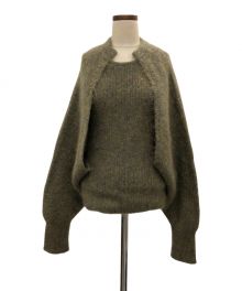 中古・古着通販】Uhr (ウーア) Layered Bolero Knit カーキ サイズ:F 