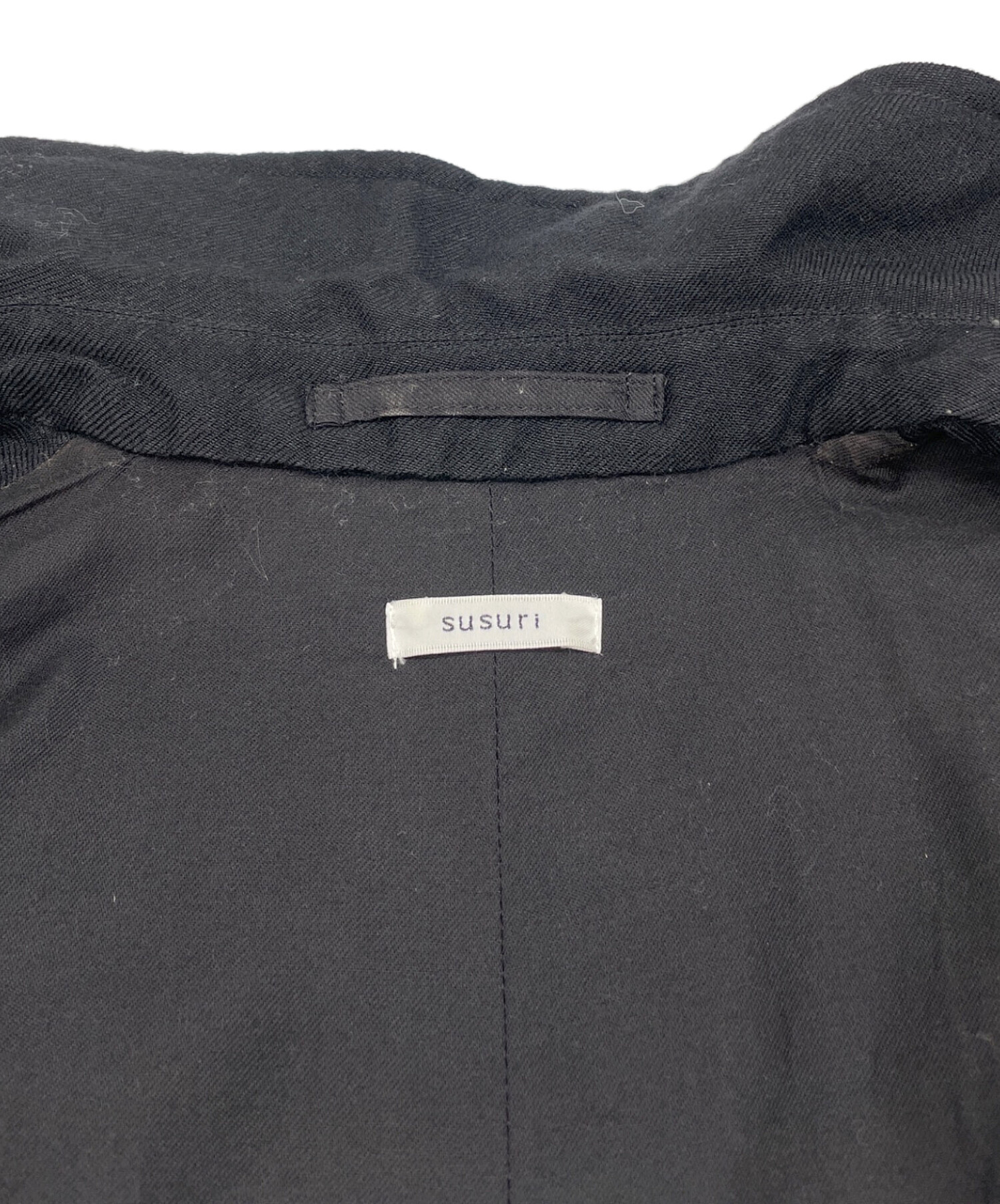 中古・古着通販】susuri (ススリ) ステンカラーコート ブラック サイズ