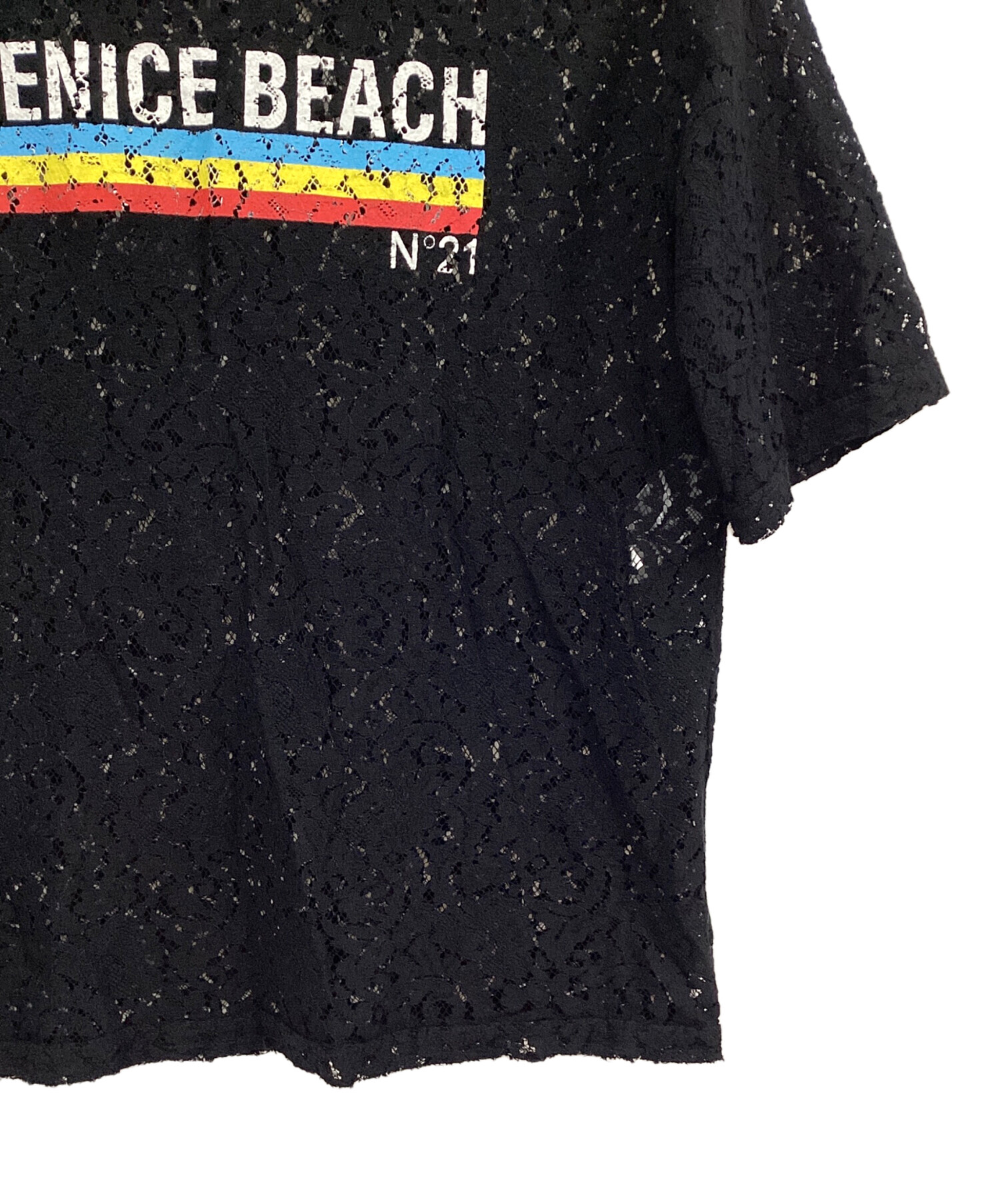 中古・古着通販】N°21 (ヌメロヴェントゥーロ) プリントレースTシャツ