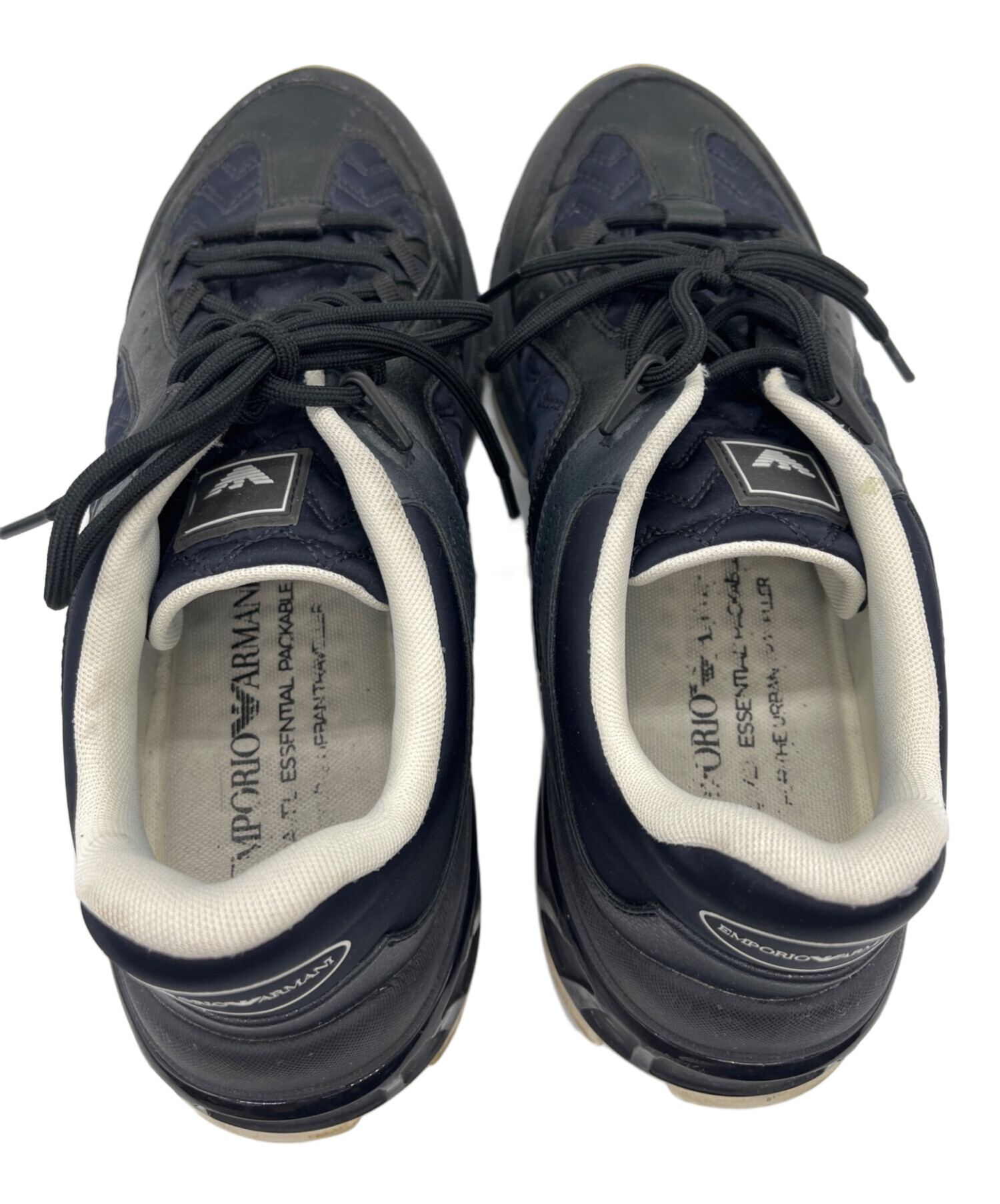 アルマーニ　スニーカー　ダークネイビー　デニム調　新品未使用　サイズ6 25 ARMANI EXCHANGE アルマーニエクスチェンジ A|X ジーンズ デニム