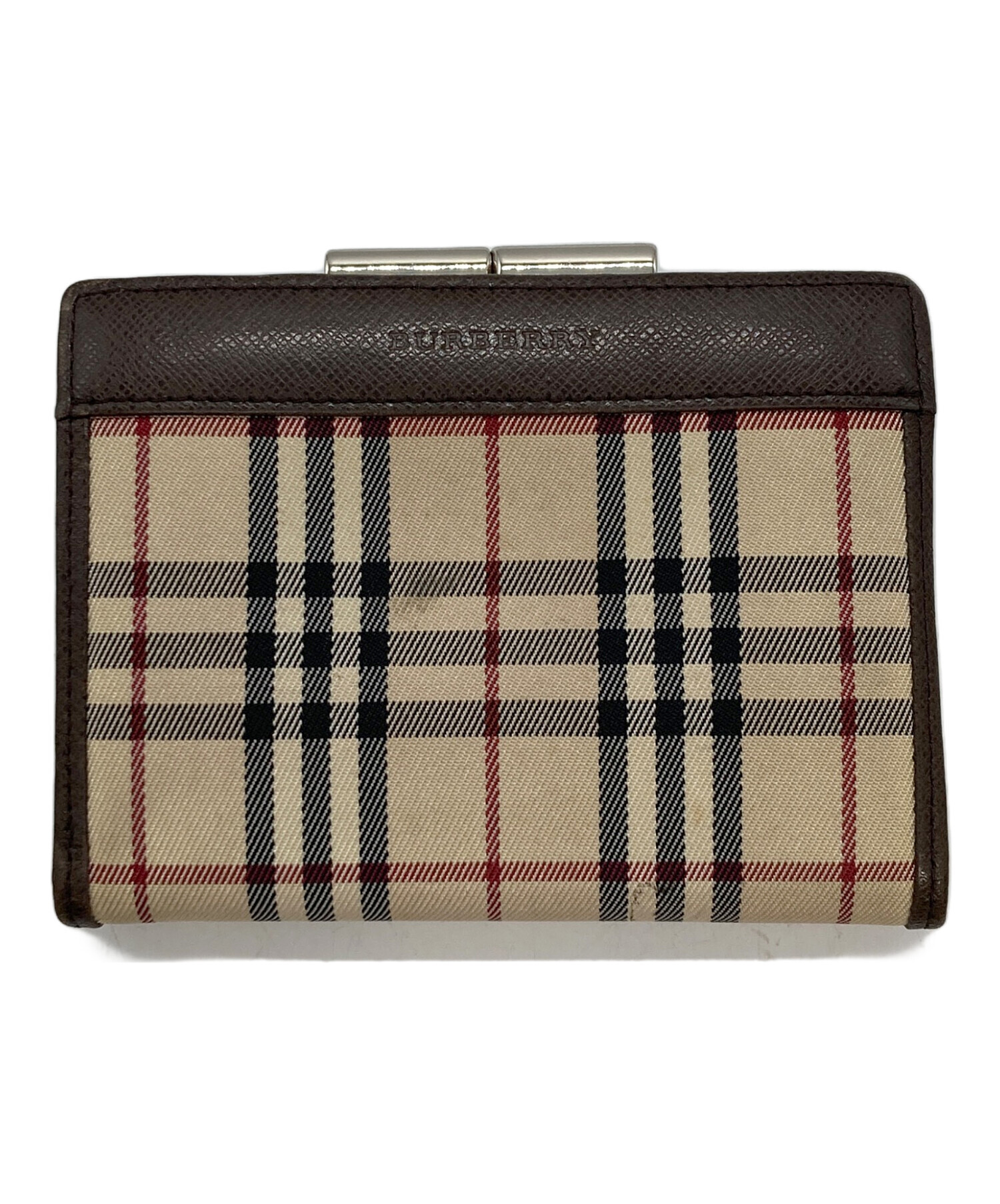 ★未使用品★BURBERRY★バーバリー★二つ折がま口財布★ 中古・古着通販】BURBERRY (バーバリー) がま口2つ折り財布 ブラウン