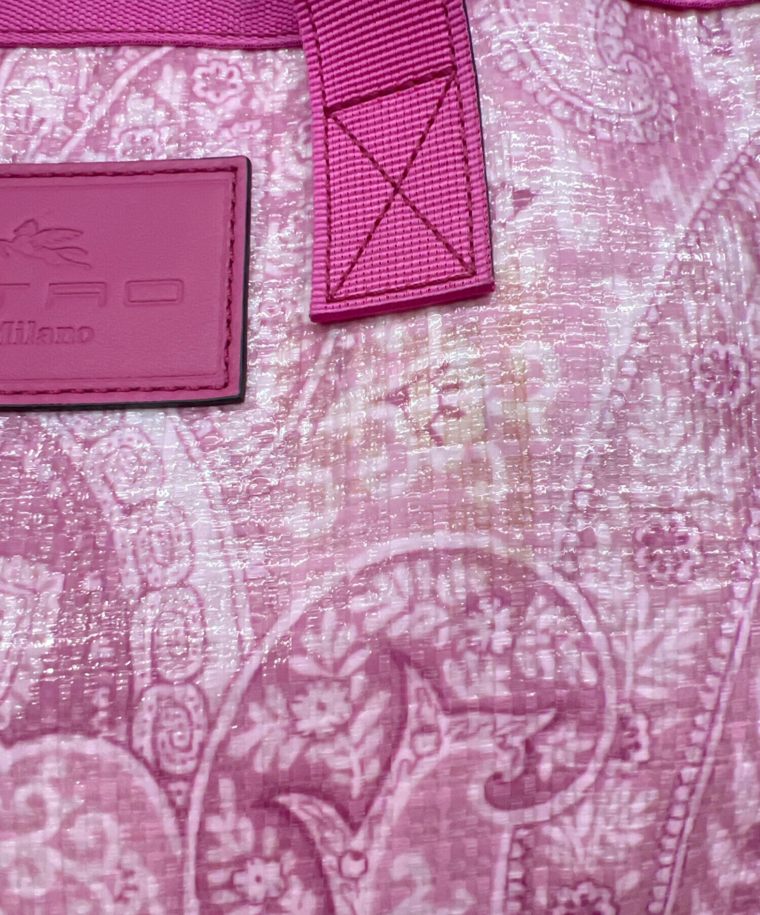 美品 22SS ETRO エトロ ペイズリー柄 ロゴ刺繍 半袖 オープンカラーシャツ 38 ピンクパープル系 レディース 古着 中古 USED ETRO - 美品 22SS ETRO エトロ ペイズリー柄 ロゴ刺繍 半袖 オープン