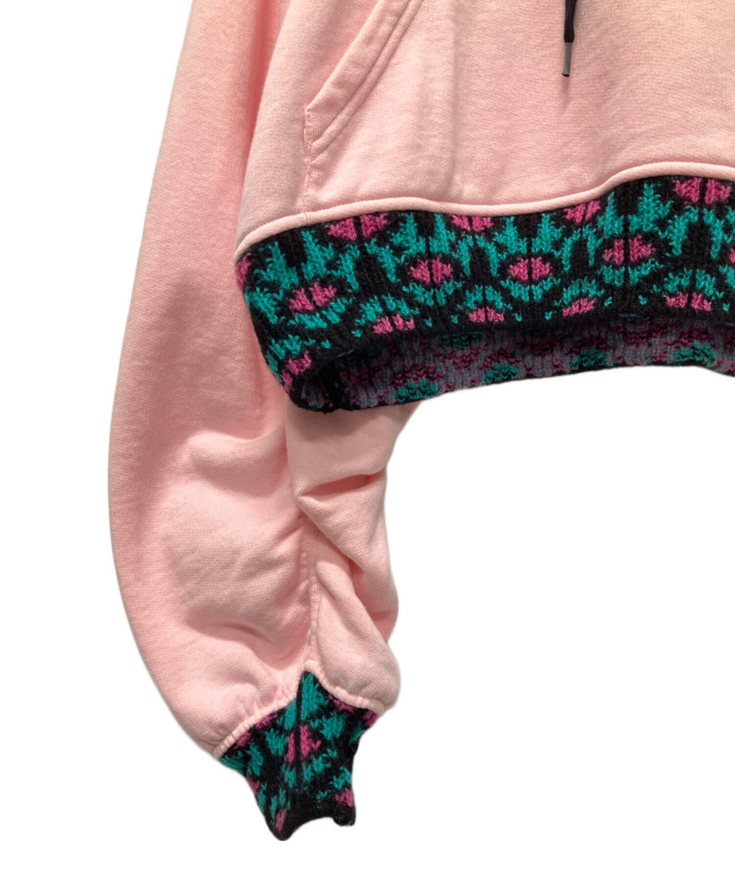 プラダ　PRADA　近年モデル　クロップド　スウェット　ピンク　三角ロゴ 中古・古着通販】PRADA (プラダ) クロップドフーディ ピンク サイズ:XS