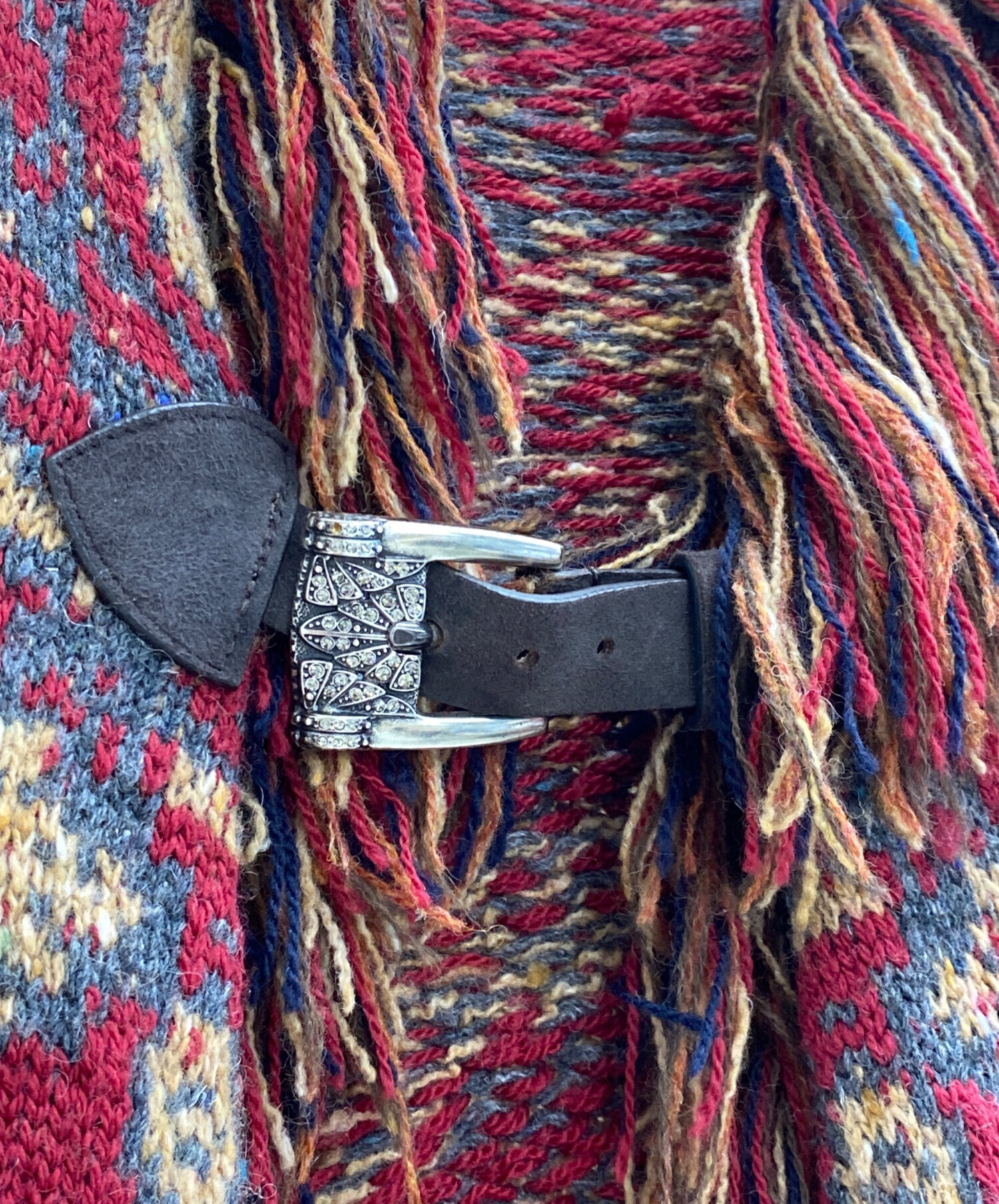 中古・古着通販】ETRO (エトロ) 装飾付き ウール混ジャカード ポンチョ