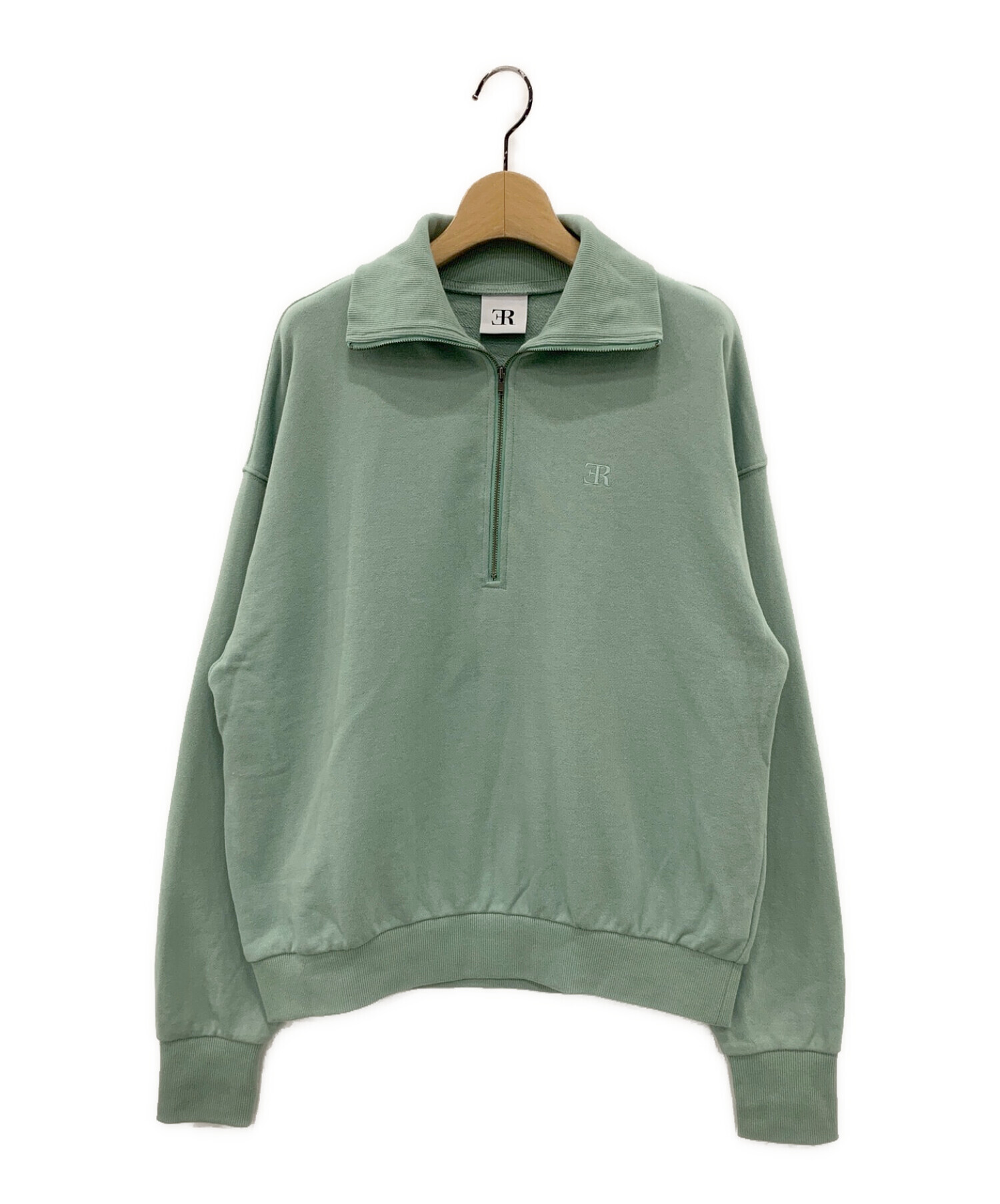 中古・古着通販】ER (イーアール) HARF ZIP SWEATSHIRT グリーン 