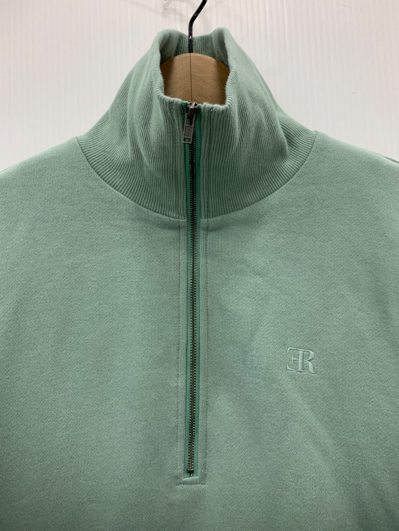 中古・古着通販】ER (イーアール) HARF ZIP SWEATSHIRT グリーン 