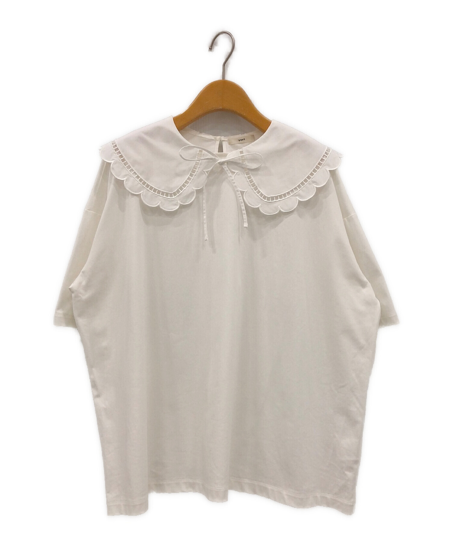 中古・古着通販】yori (ヨリ) スカラップカラーカットソー