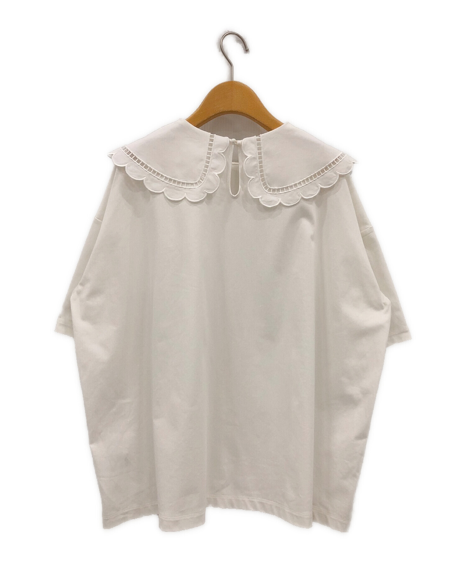 中古・古着通販】yori (ヨリ) スカラップカラーカットソー ホワイト 