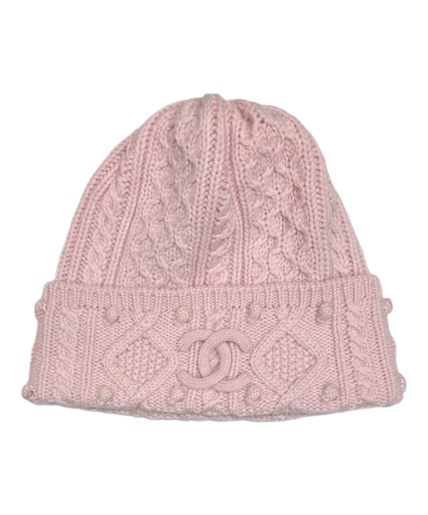 中古・古着通販】CHANEL (シャネル) カシミヤケーブルニットキャップ