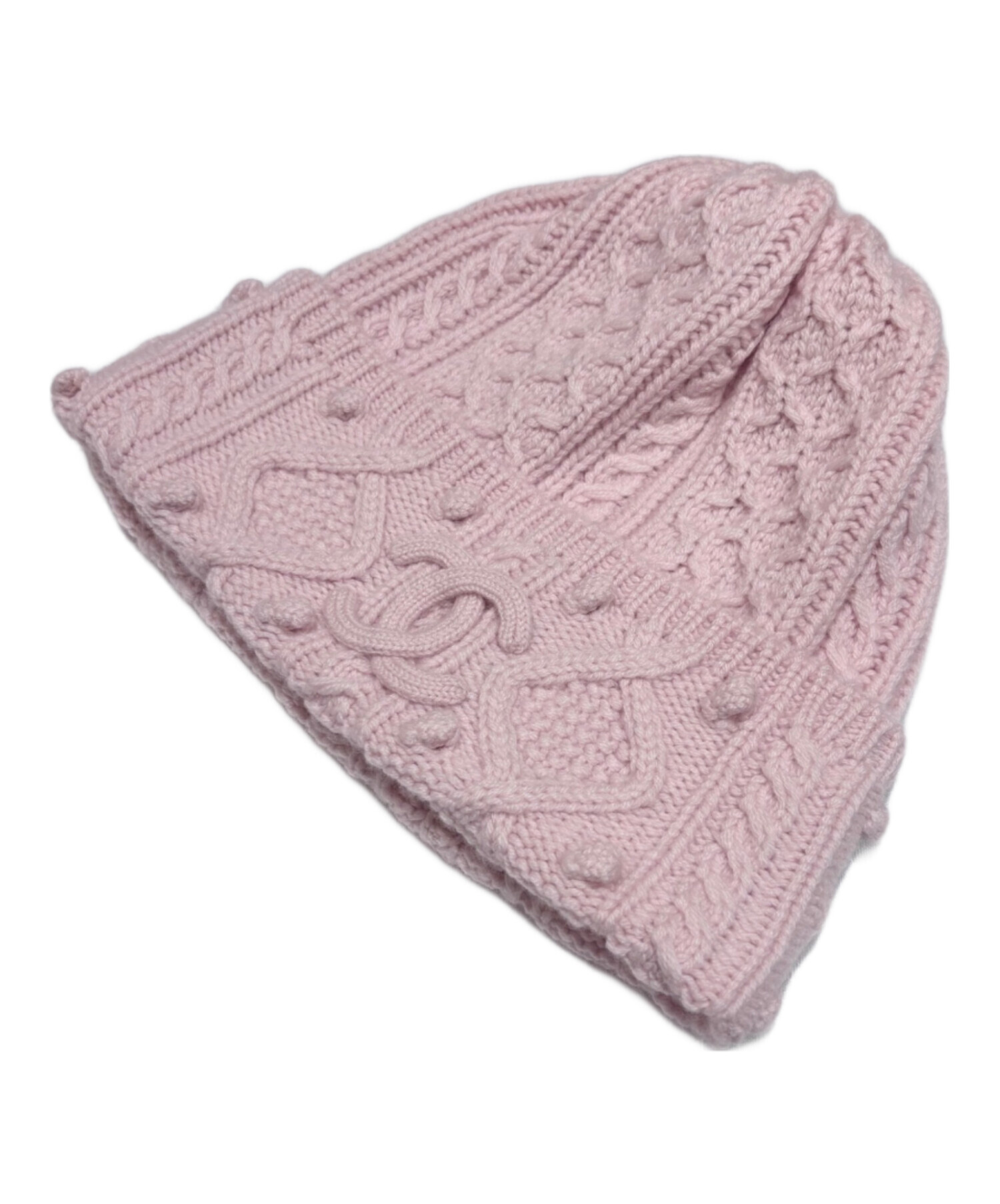 シャネルス裾フリフリ、カシミヤ100%正規販売店購入 中古・古着通販】CHANEL (シャネル) カシミヤケーブルニットキャップ