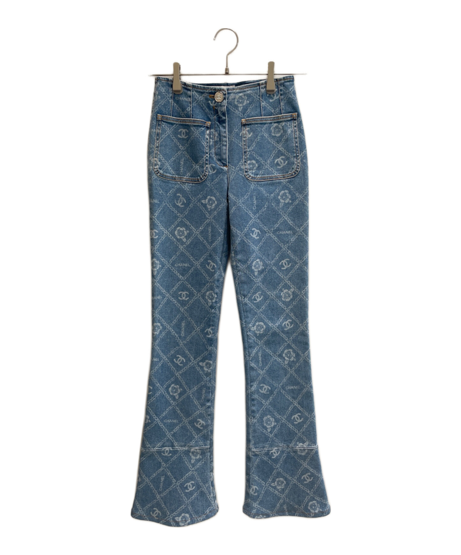CHANEL ロゴデニムフレアパンツ 中古・古着通販】CHANEL (シャネル) フレアデニムパンツ サイズ:34