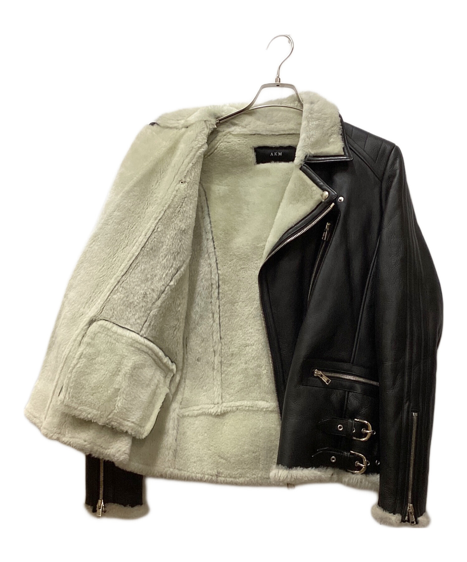 中古・古着通販】AKM (エーケーエム) ラムレザー ライダースジャケット