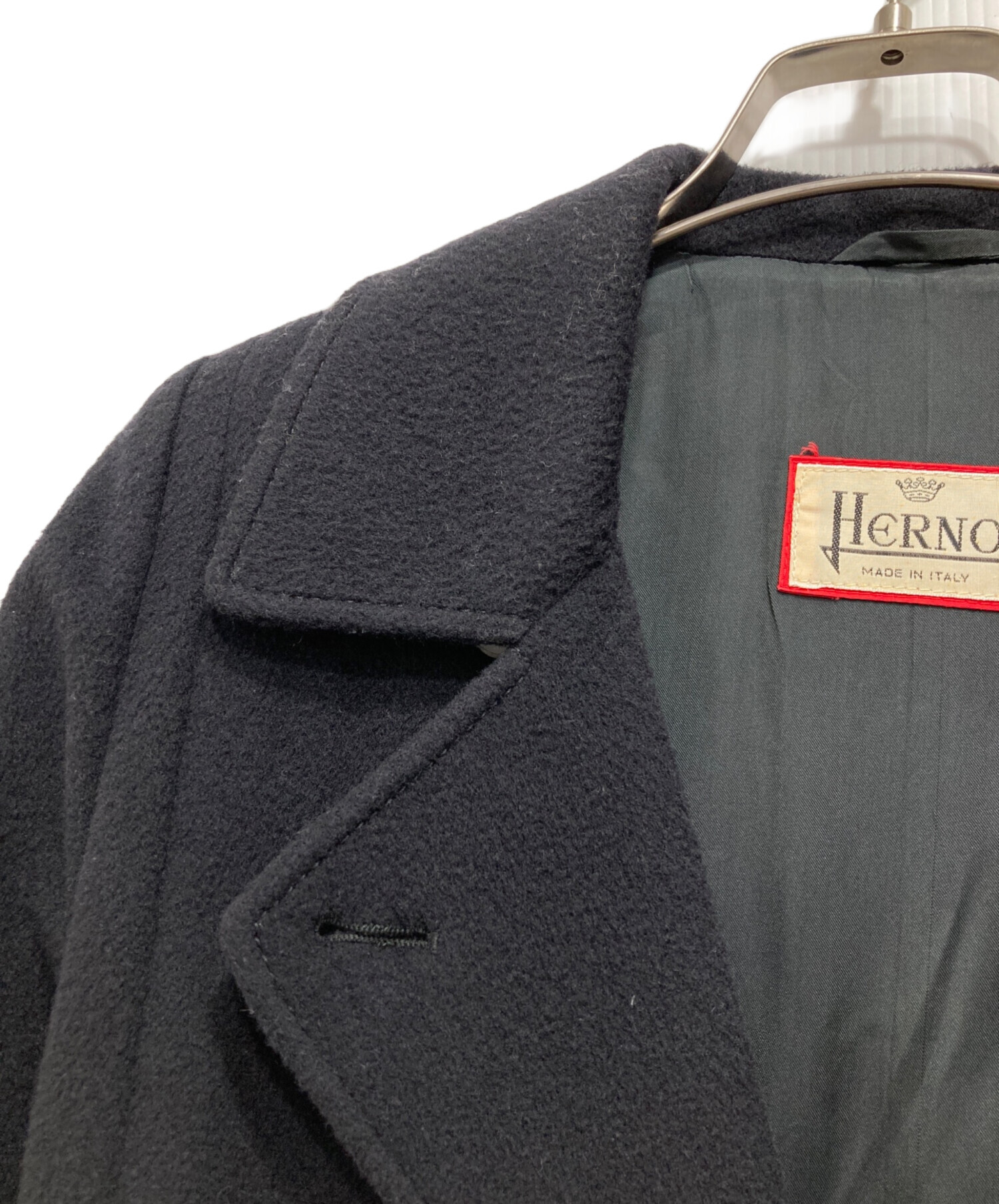 中古・古着通販】HERNO (ヘルノ) ウールカシミヤロングコート ブラック