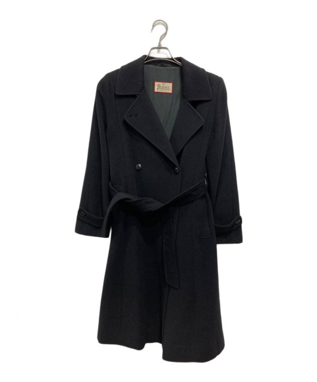 中古・古着通販】HERNO (ヘルノ) ウールカシミヤロングコート ブラック