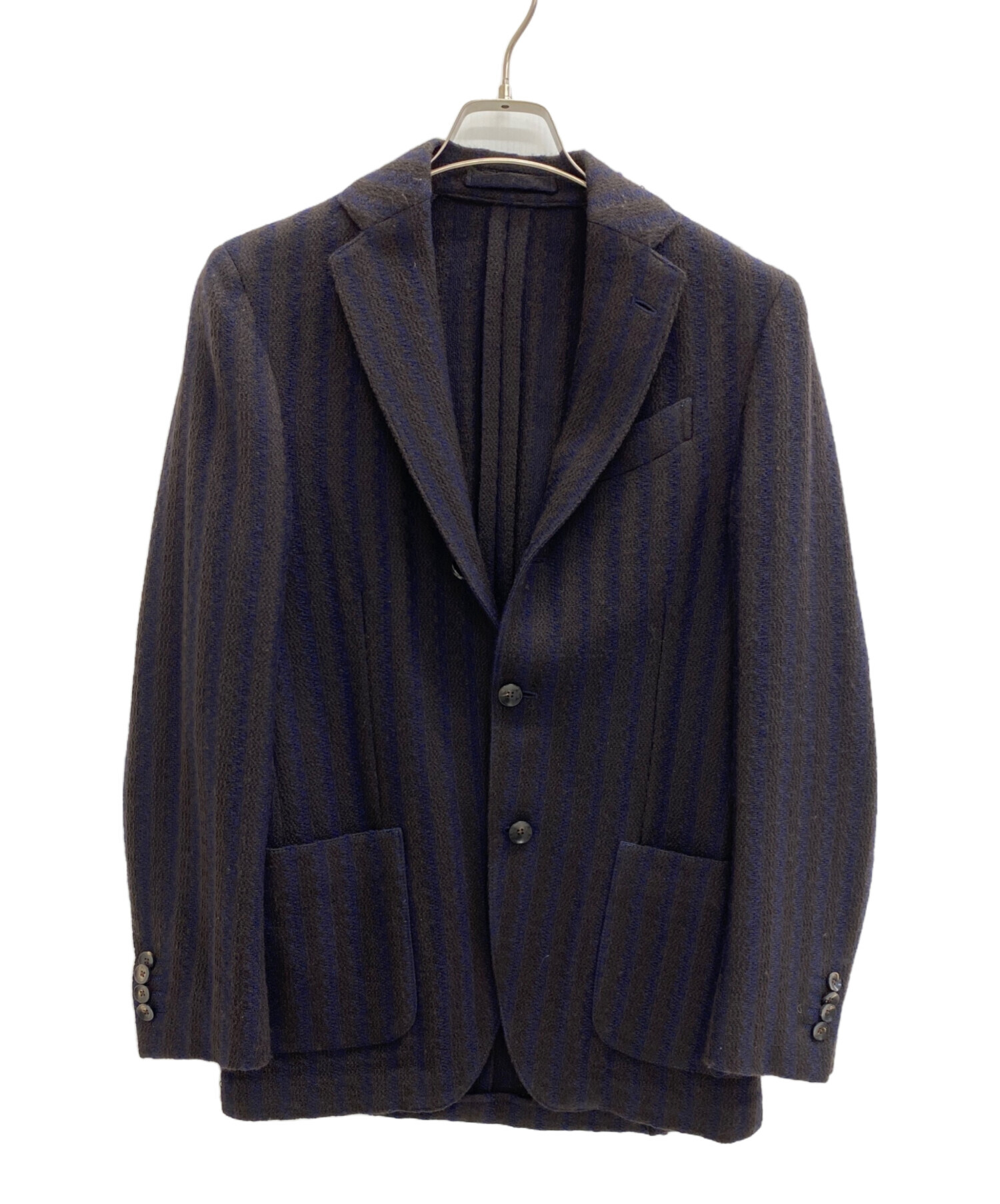 美品 ラルディーニ テーラードジャケット ウール ブラウン ネイビー 46 中古・古着通販】LARDINI (ラルディーニ) ウールテーラードジャケット