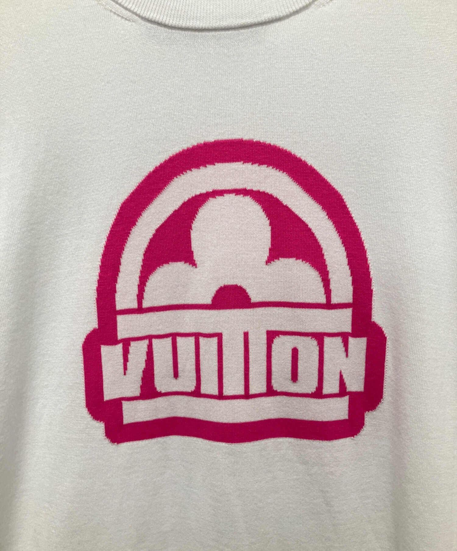 LOUIS VUITTON ホワイト ニットTシャツ LOUIS VUITTON ルイヴィトン
