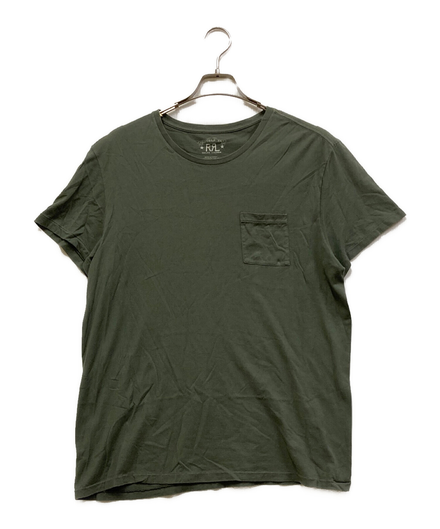 中古・古着通販】RRL (ダブルアール) ポケットTシャツ グリーン サイズ 