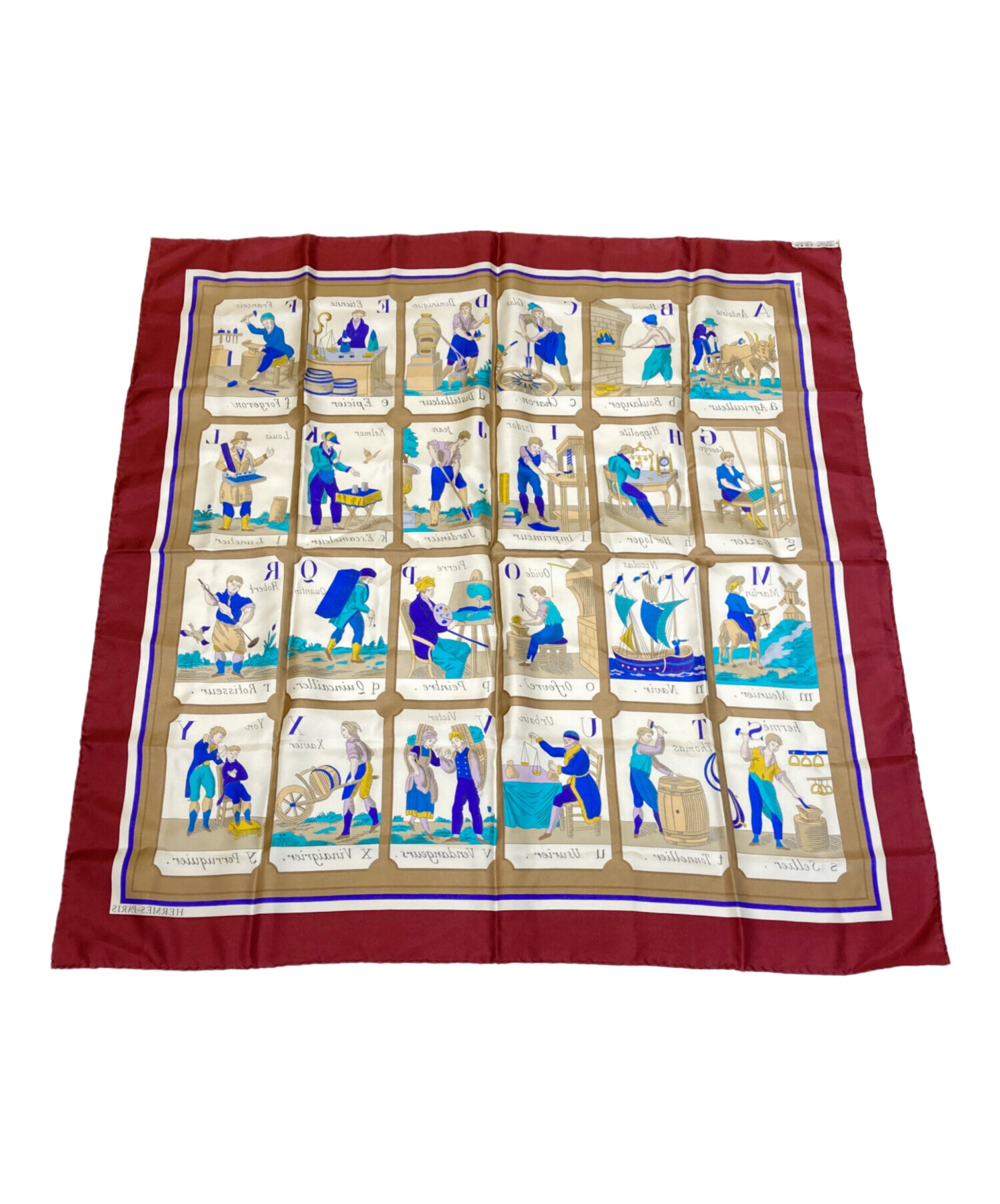 エルメス HERMES ALPHABET DES METIERS サイズ:90 仕事のいろは シルク