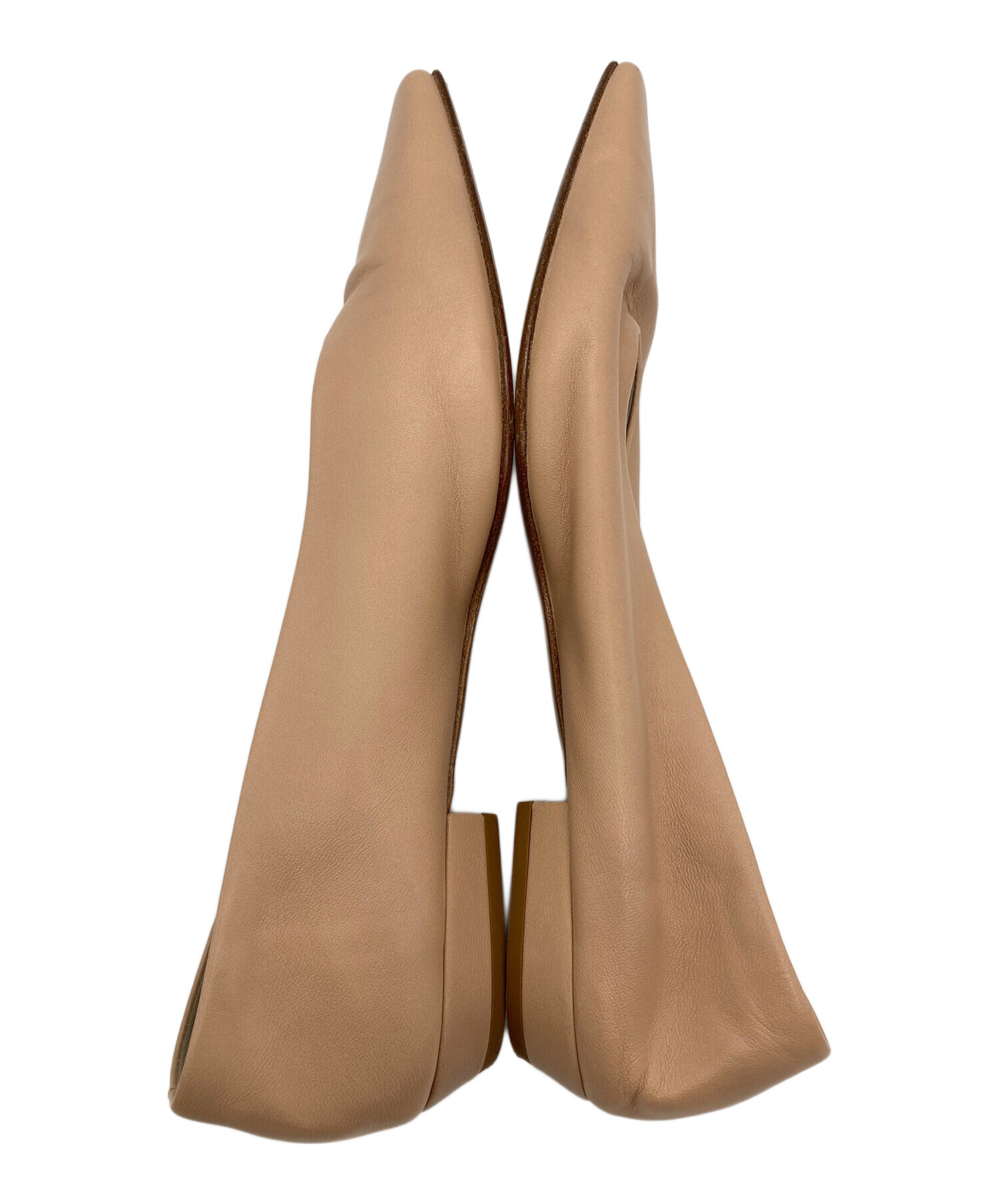 ボッテガBottegaベージュ アーモンドフラットシューズ新品未使用 中古・古着通販】BOTTEGA VENETA (ボッテガベネタ) アーモンドフラット