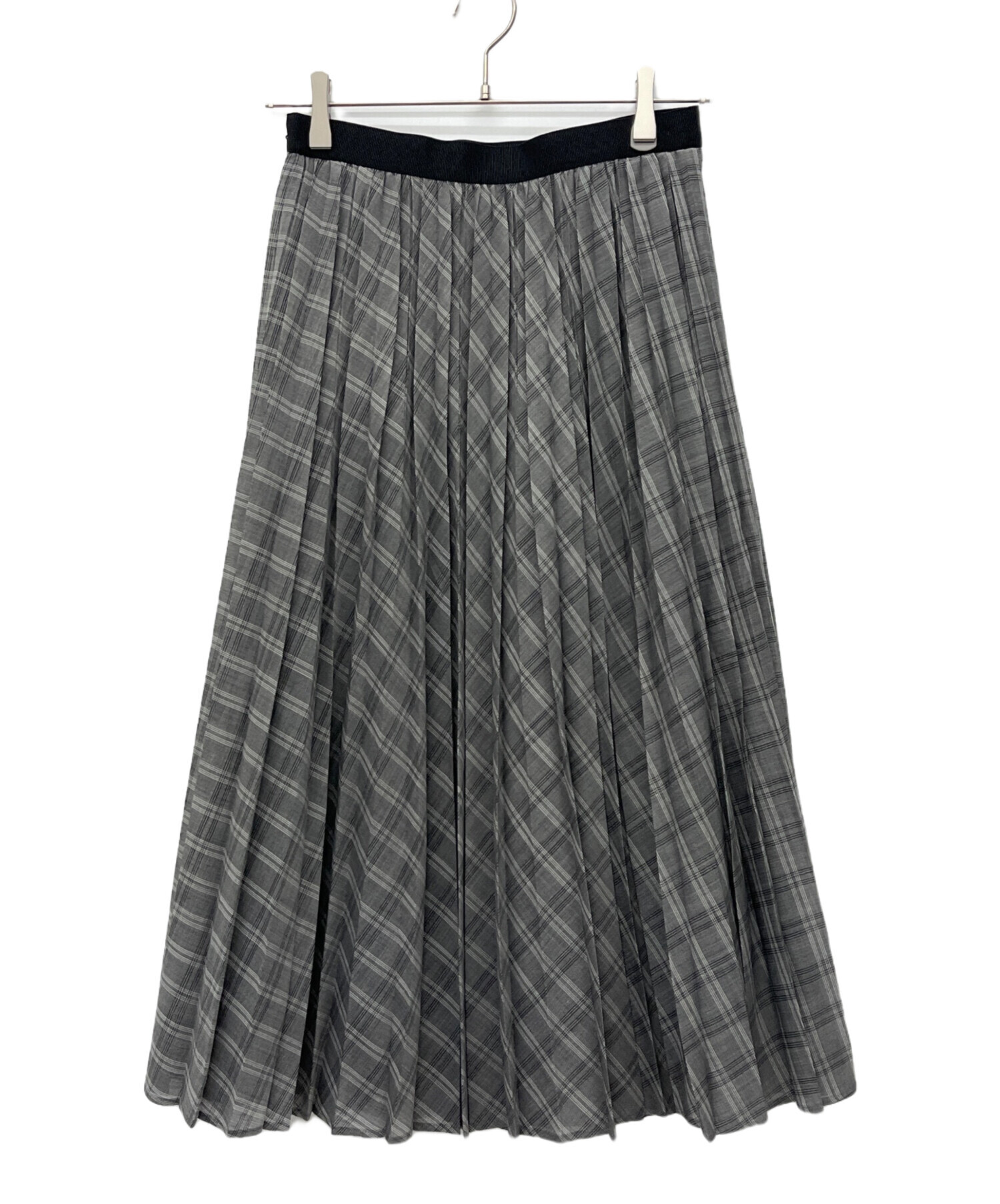 アナイ　ウールグレンチェックスカート38サイズ 中古・古着通販】ANAYI (アナイ) チェックウールボイルプリーツ
