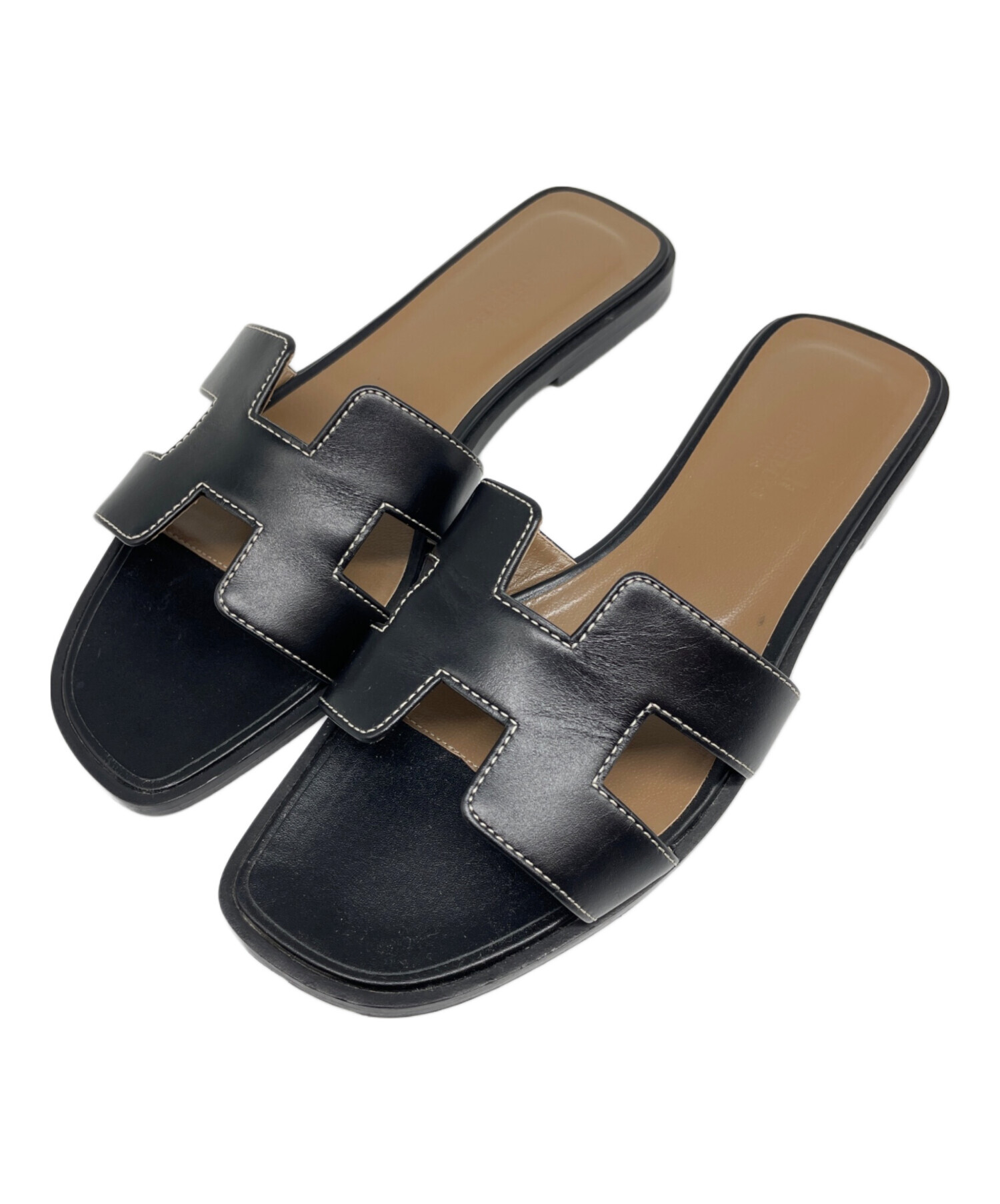 エルメス　HERMES サンダル　オラン　ブラック　37 中古・古着通販】HERMES (エルメス) サンダル 《オラン》 ブラック