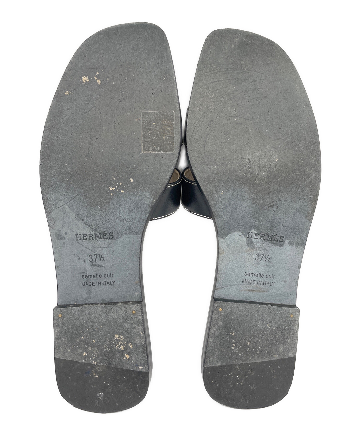 エルメス　HERMES サンダル　オラン　ブラック　37 エルメス レザーサンダル オラン ブラック 37 エルメス HERMES