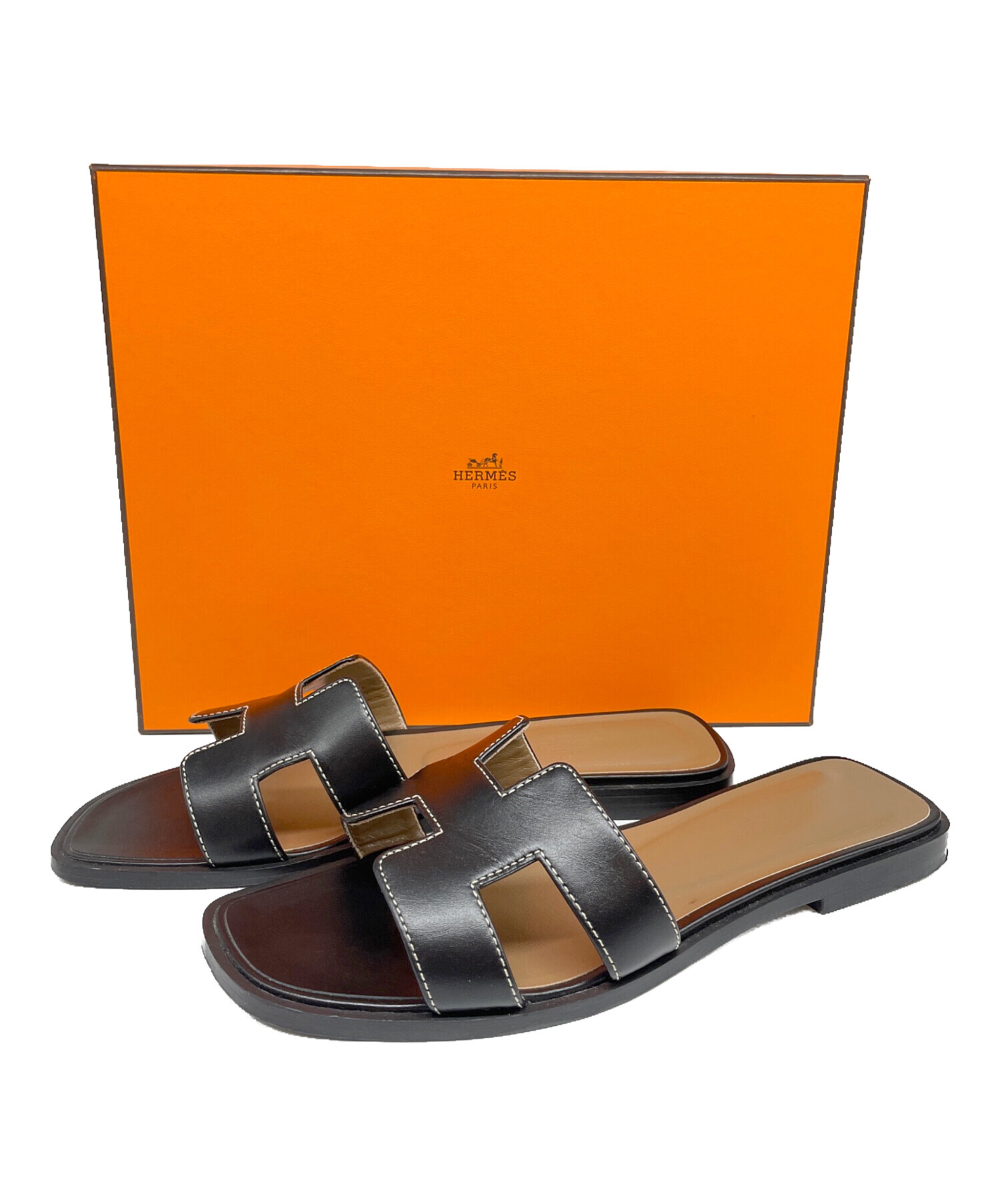 中古・古着通販】HERMES (エルメス) サンダル 《オラン》 ブラック