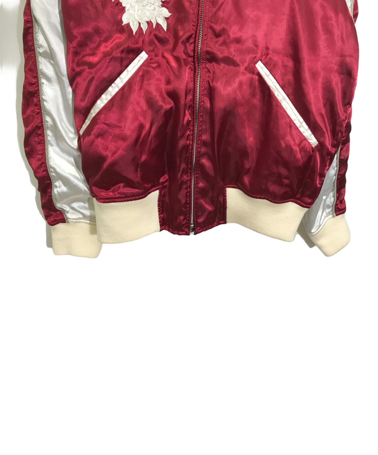 中古・古着通販】HBNS (ハバノス) スカジャン レッド×ホワイト サイズ