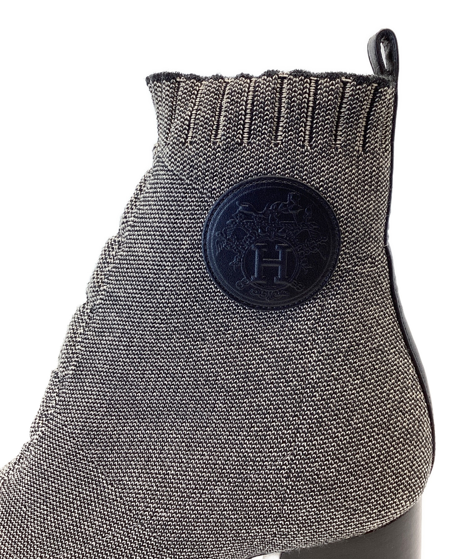 中古・古着通販】HERMES (エルメス) アンクルニットブーツ グレー
