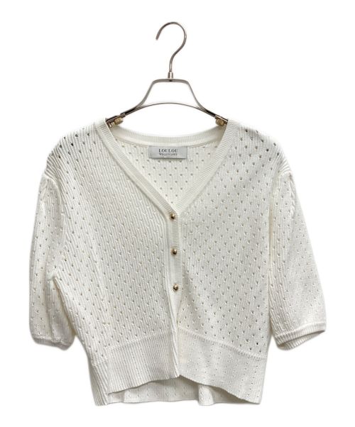 美品 24SS LOULOU WILLOUGHBY ルルウィルビー アイレットポインテールカーディガン 五分袖 ニット 21241016350 サイズ2 ブラック レディース 古着 中古 USED LOULOU WILLOUGHBY - 美品 24SS LOULOU WILLOUGHBY ルルウィルビー