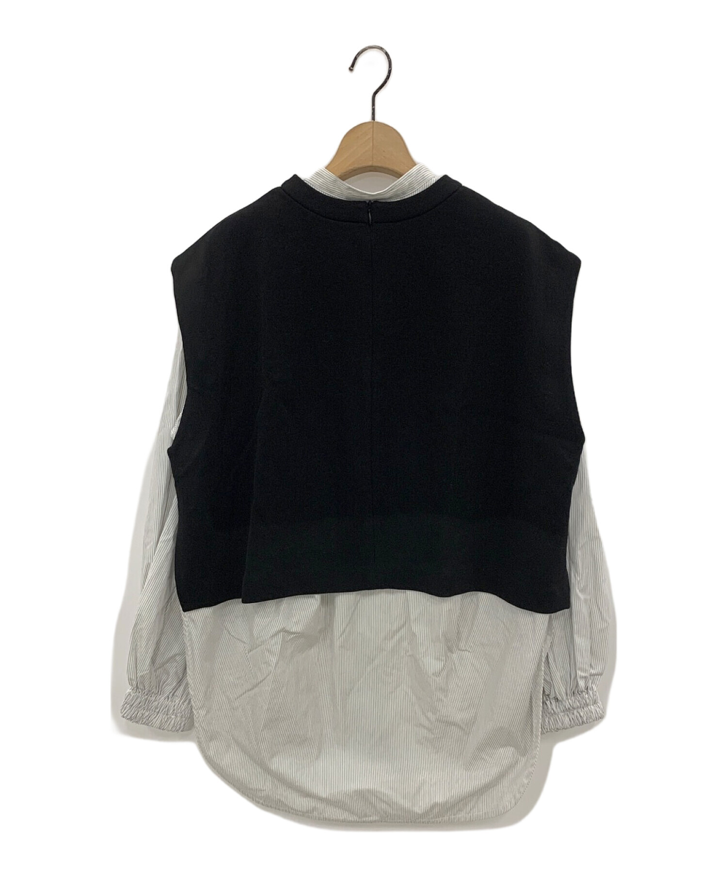 ビアズリー BEARDSLEY ジレセットストライプシャツ ベスト 長袖 中古・古着通販】BEARDSLEY (ビアズリー) ジレセットストライプシャツ