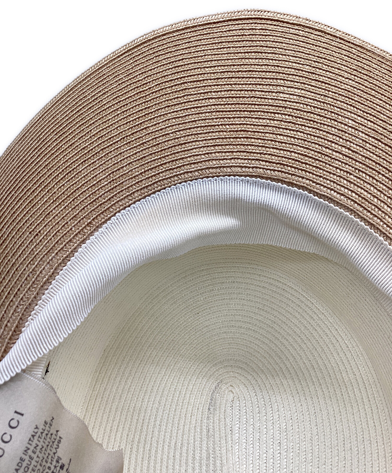 中古・古着通販】GUCCI (グッチ) ペーパーワイドブリムハット ベージュ 