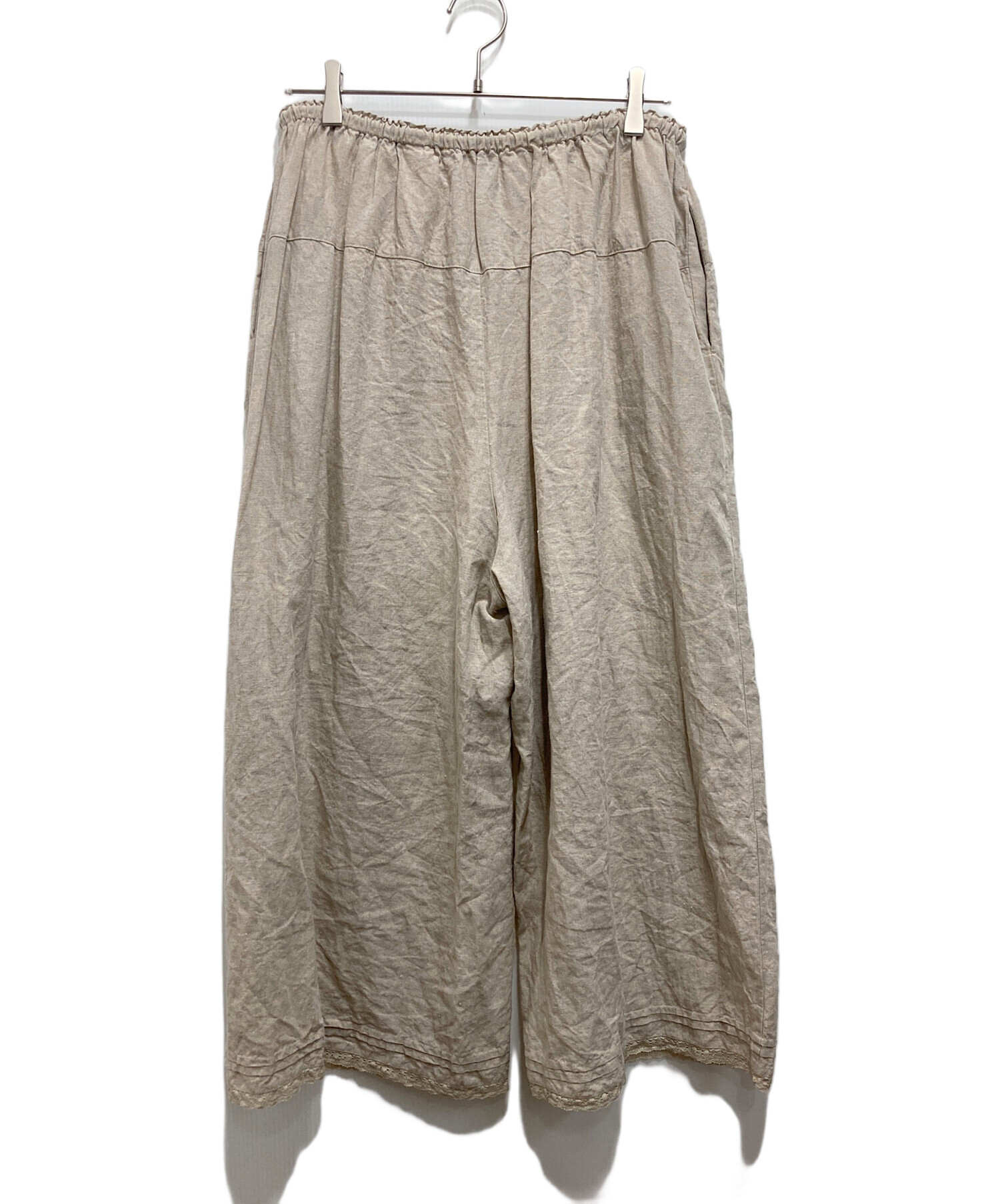 ネストローブ リネン 裾レースパンツ