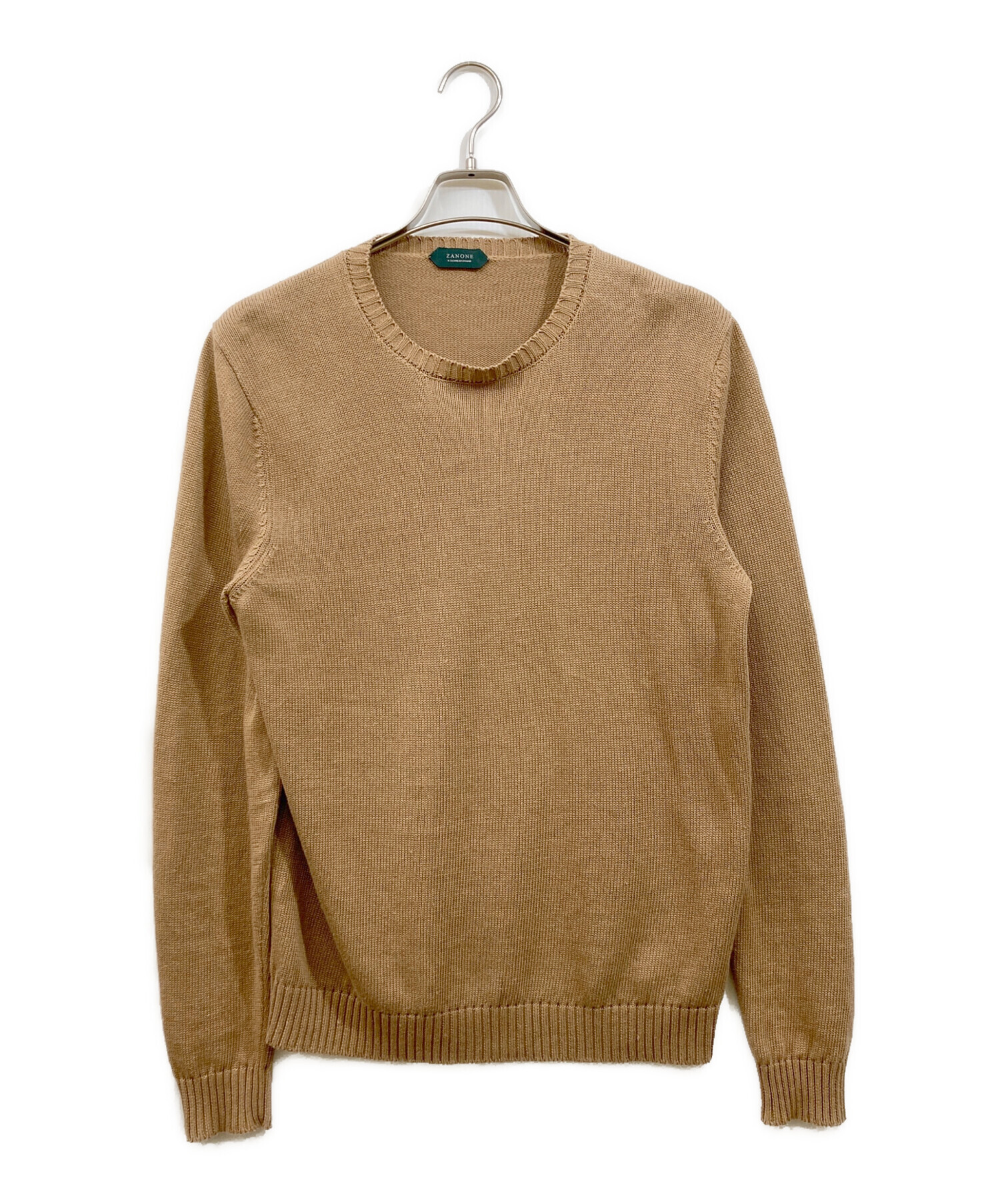 ZANONE ザノーネ リネン混セーター ニット クルーネック ベージュ 50