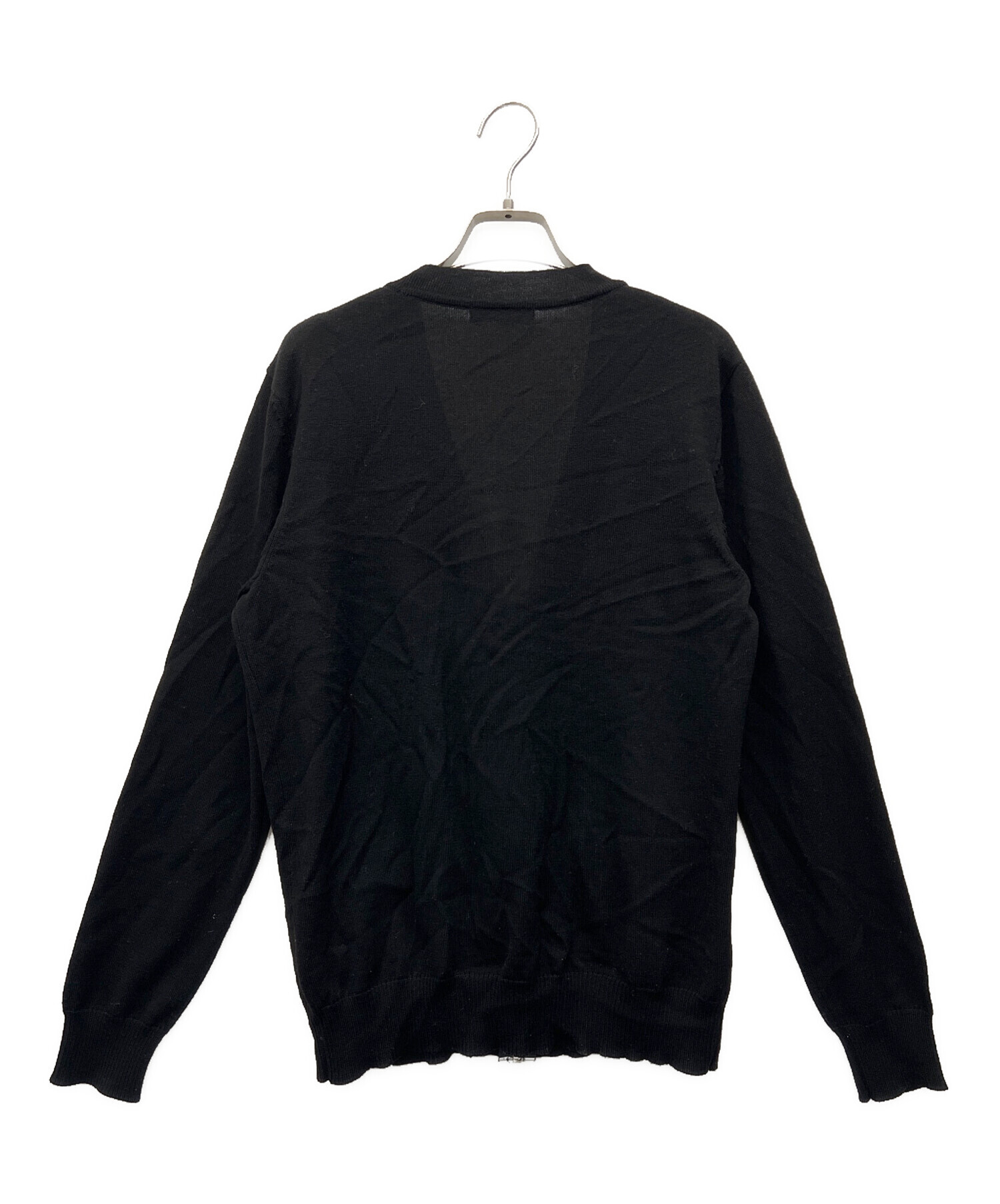 アンダーカバーUNDERCOVER 林檎ブラックカーディガン UNDERCOVER アンダーカバー 24AW 裾端配色モヘアニットカーディガン 3