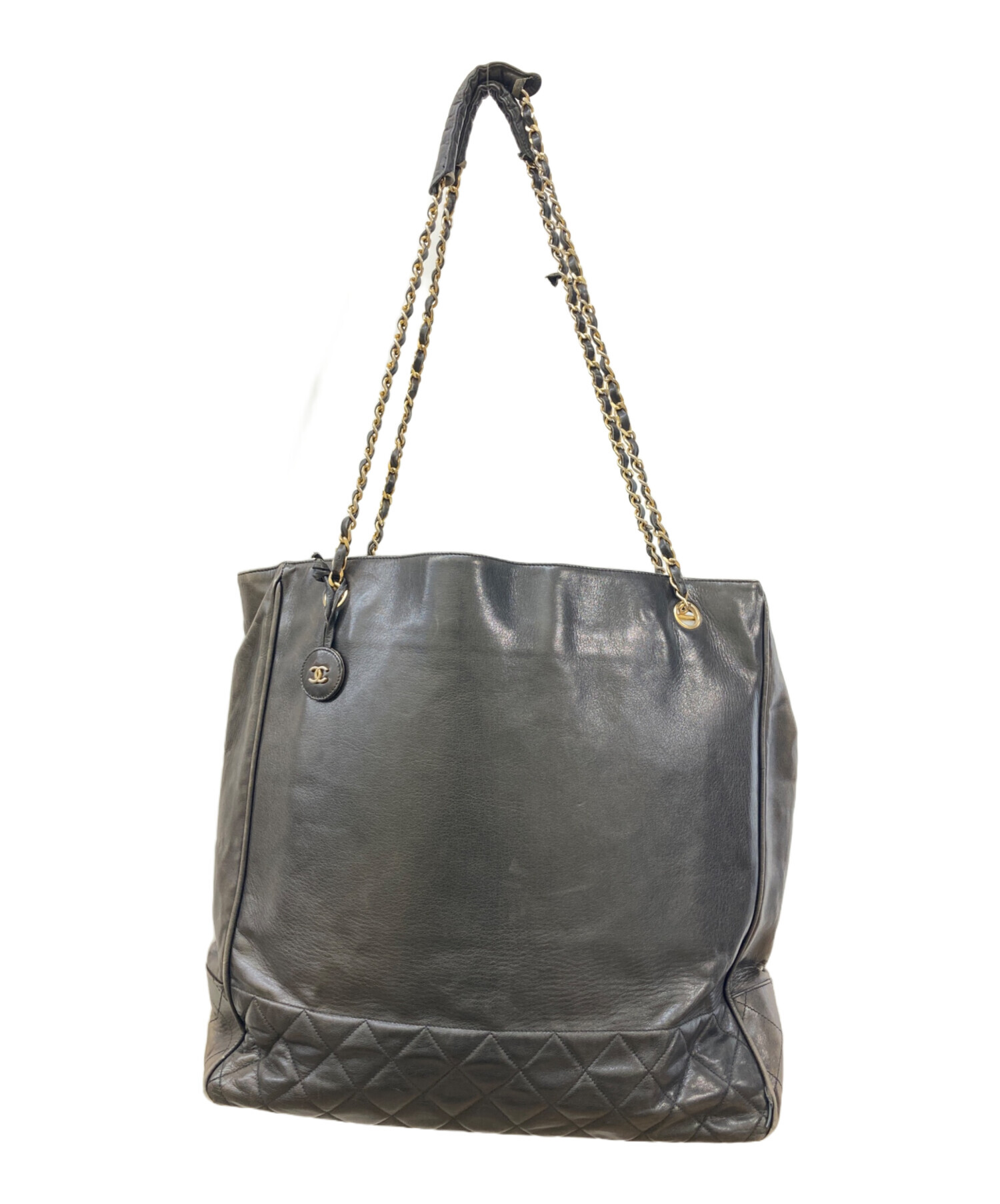 中古・古着通販】CHANEL (シャネル) チェーントートバッグ ブラック 